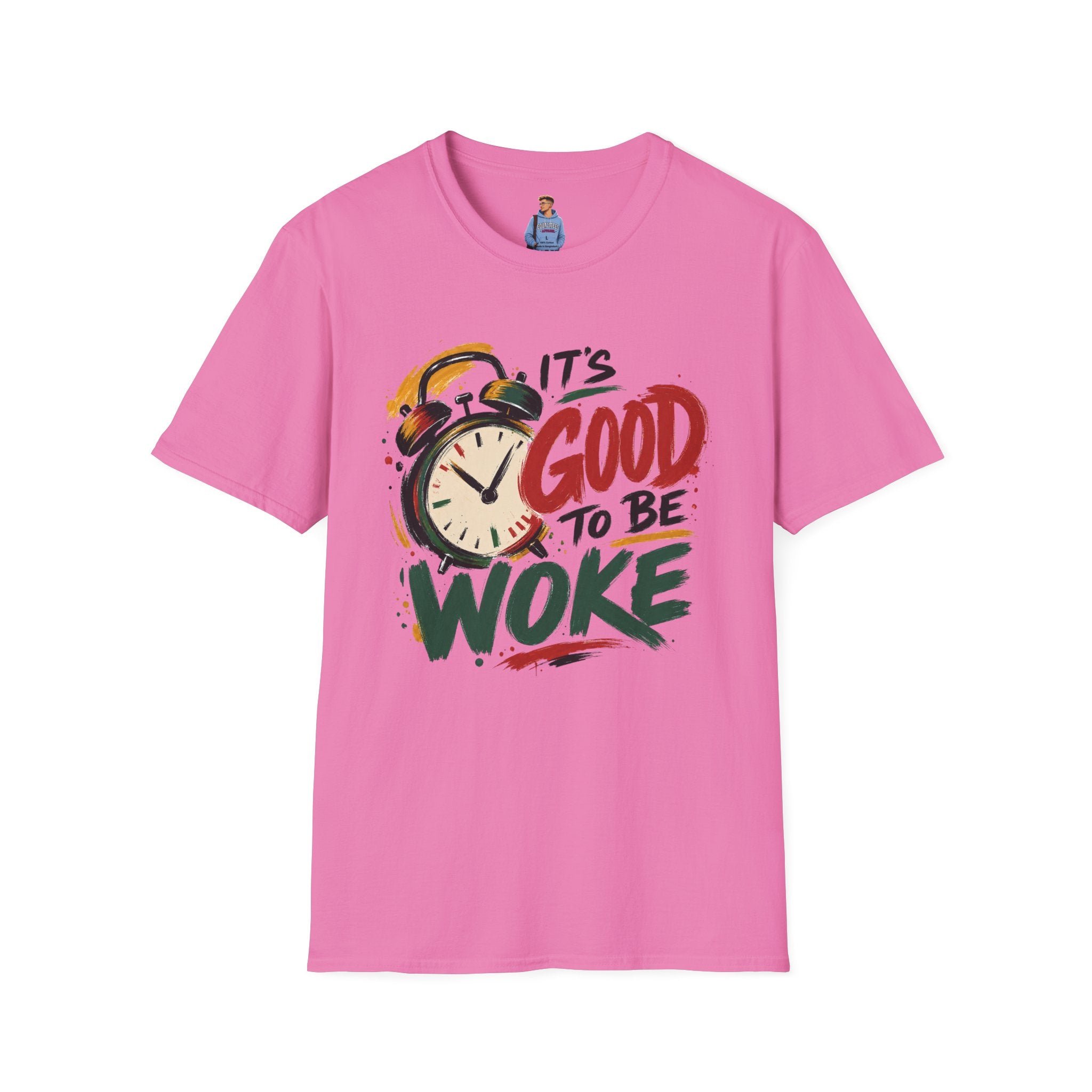T-Shirt — "It's Good To Be Woke" Graphic Tee (Alarm Clock Design)
