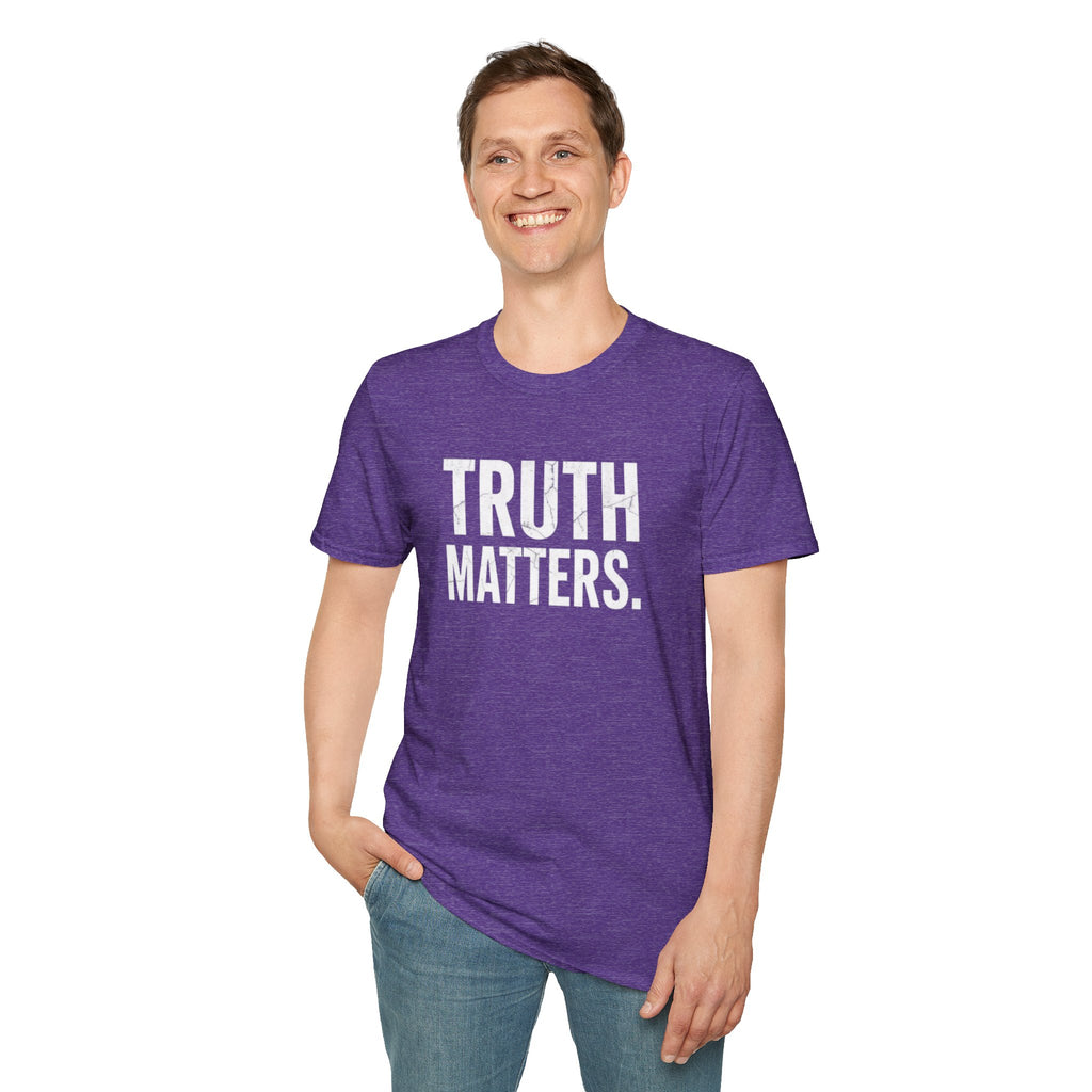 Camiseta unisex de estilo suave: camiseta con el lema "La verdad importa", ideal para activistas y uso diario.