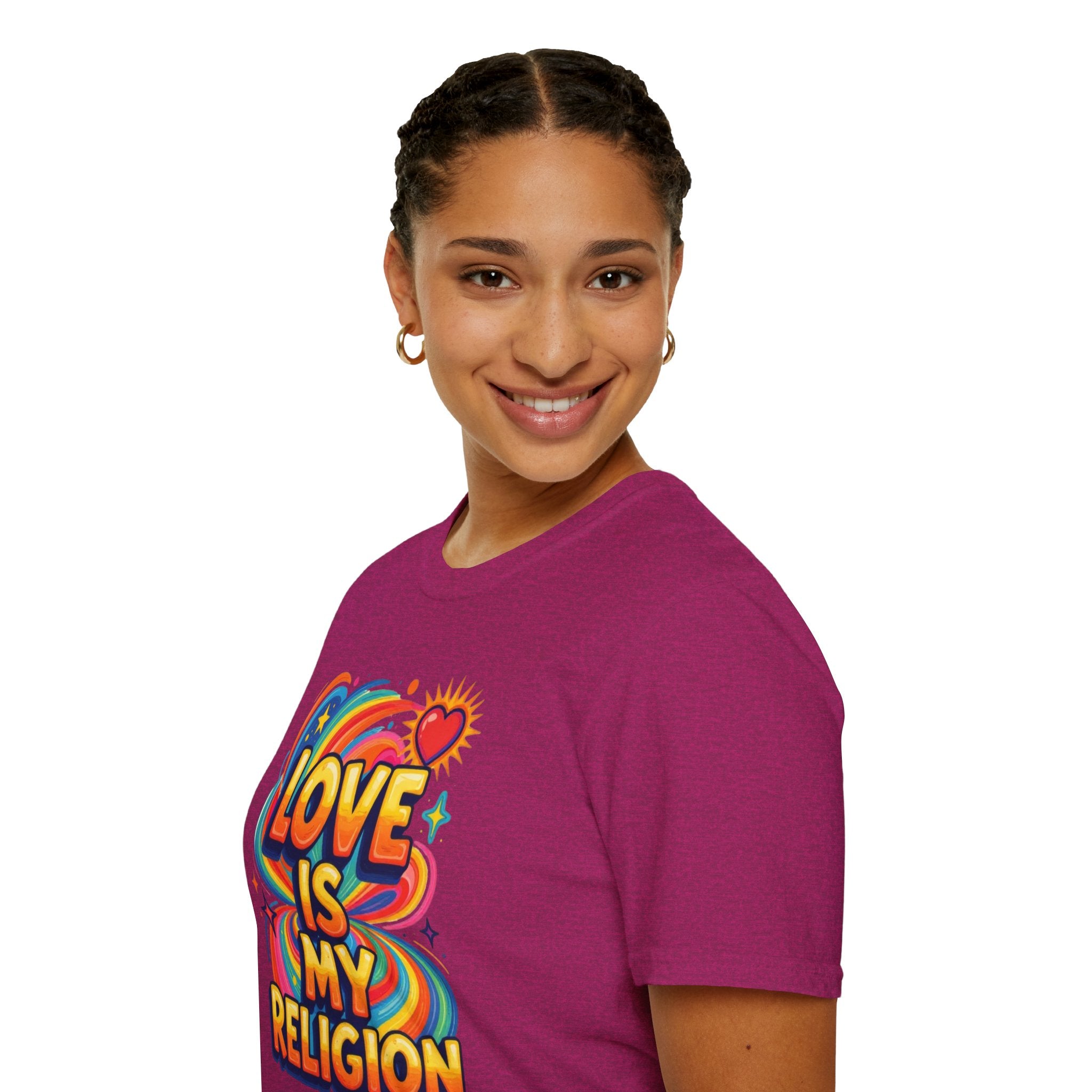 Love Is My Religion Retro Rainbow Graphic T-shirt