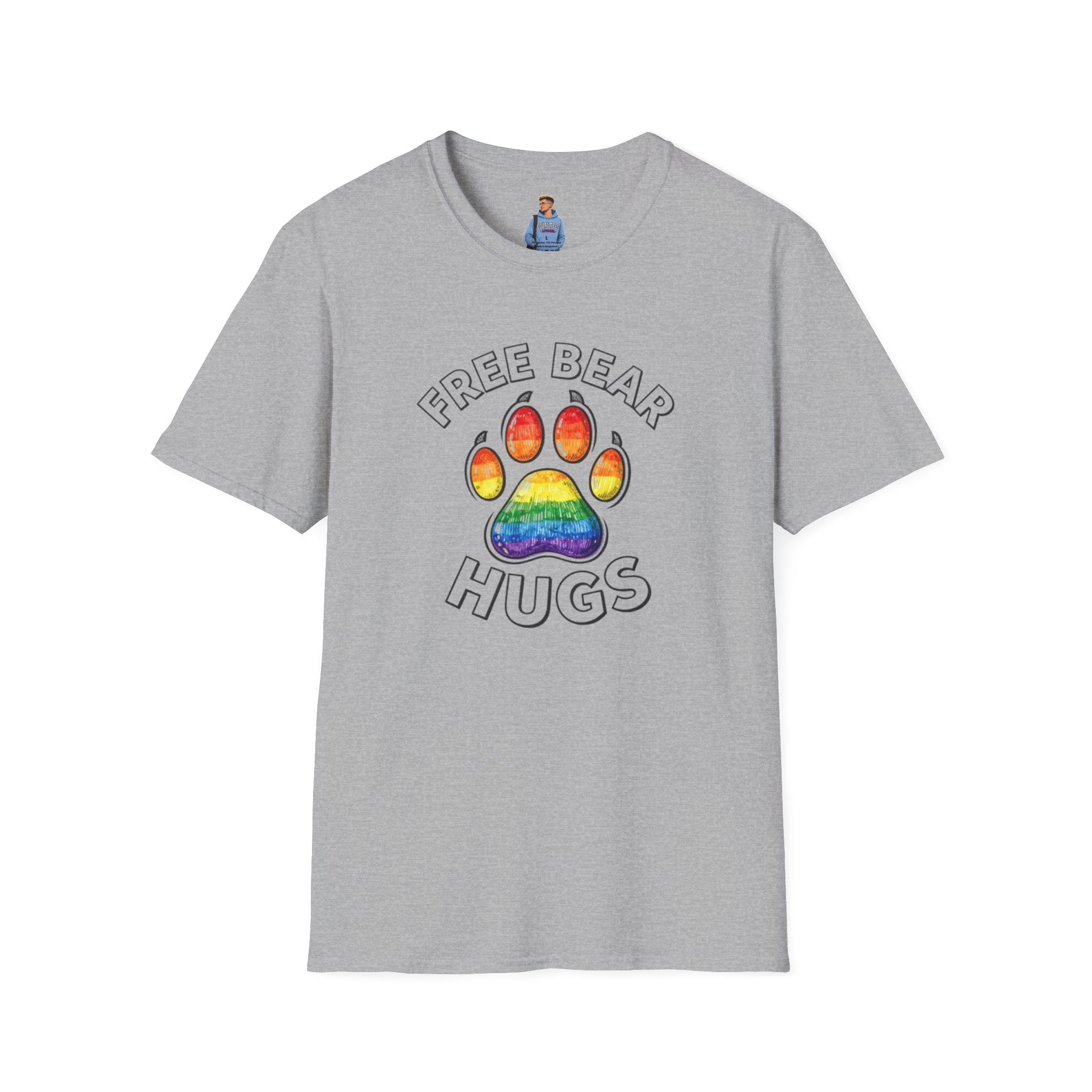Free Bear Hugs Rainbow Paw T-Shirt