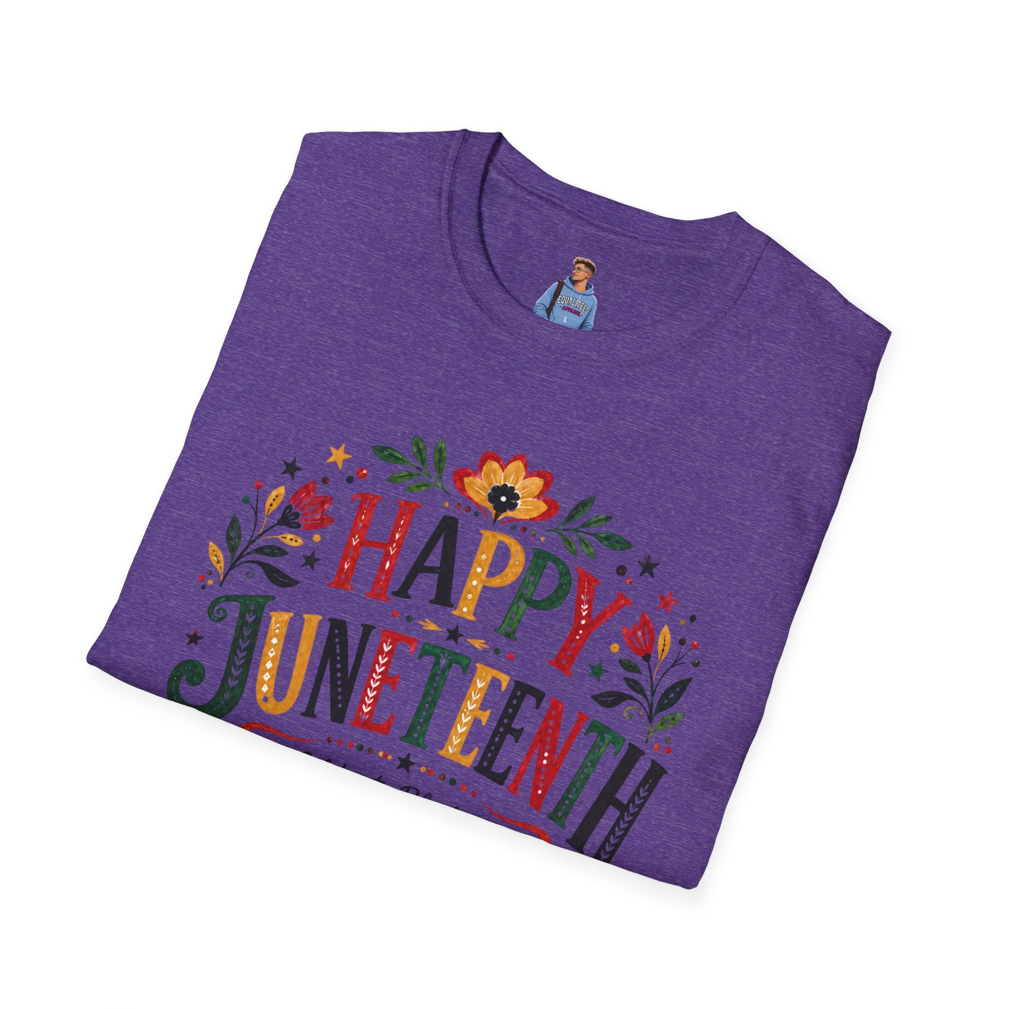 Juneteenth T-Shirt — "Happy Juneteenth" Floral Celebration Tee
