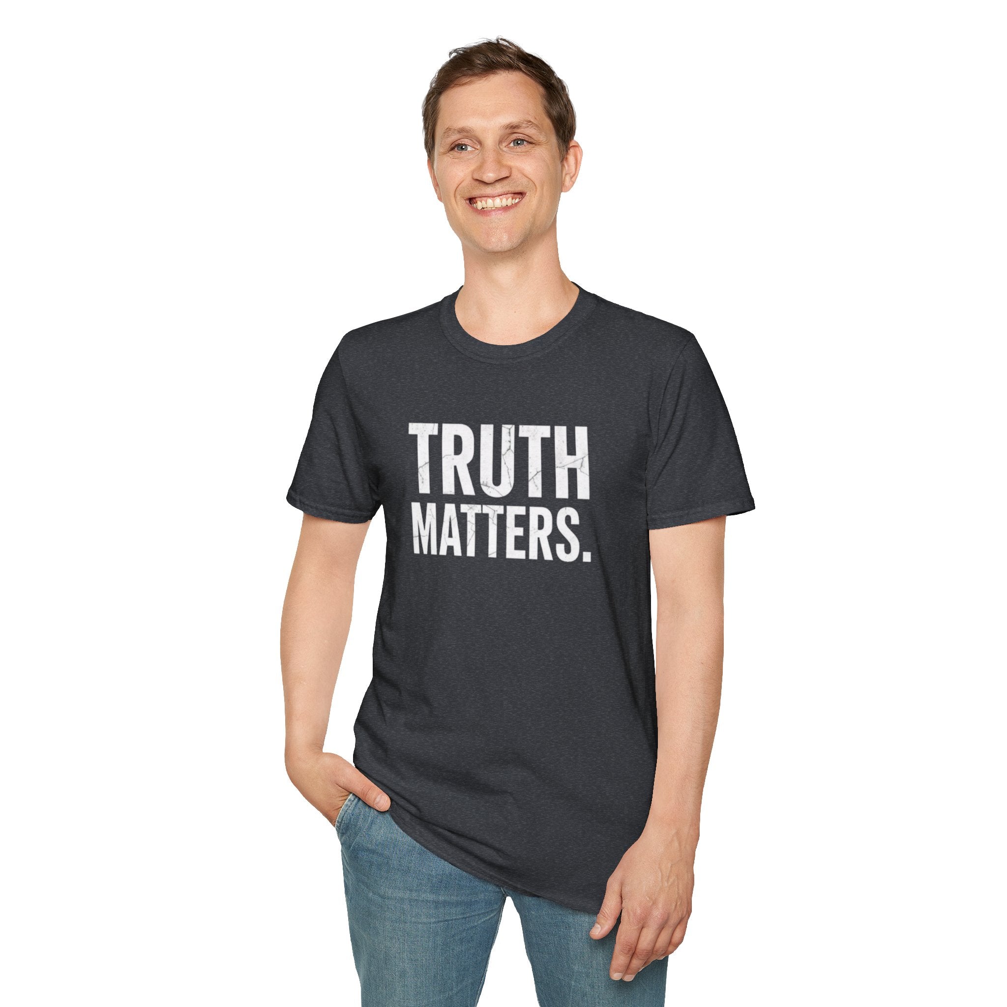 Camiseta unisex de estilo suave: camiseta con el lema "La verdad importa", ideal para activistas y uso diario.