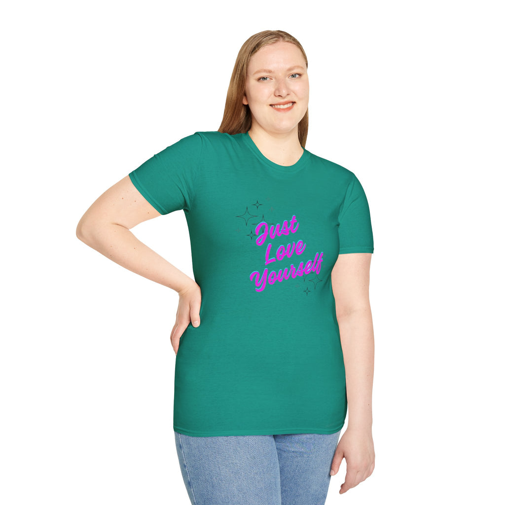 Camiseta unisex de estilo suave "Just Love Yourself": camiseta motivacional para el amor propio
