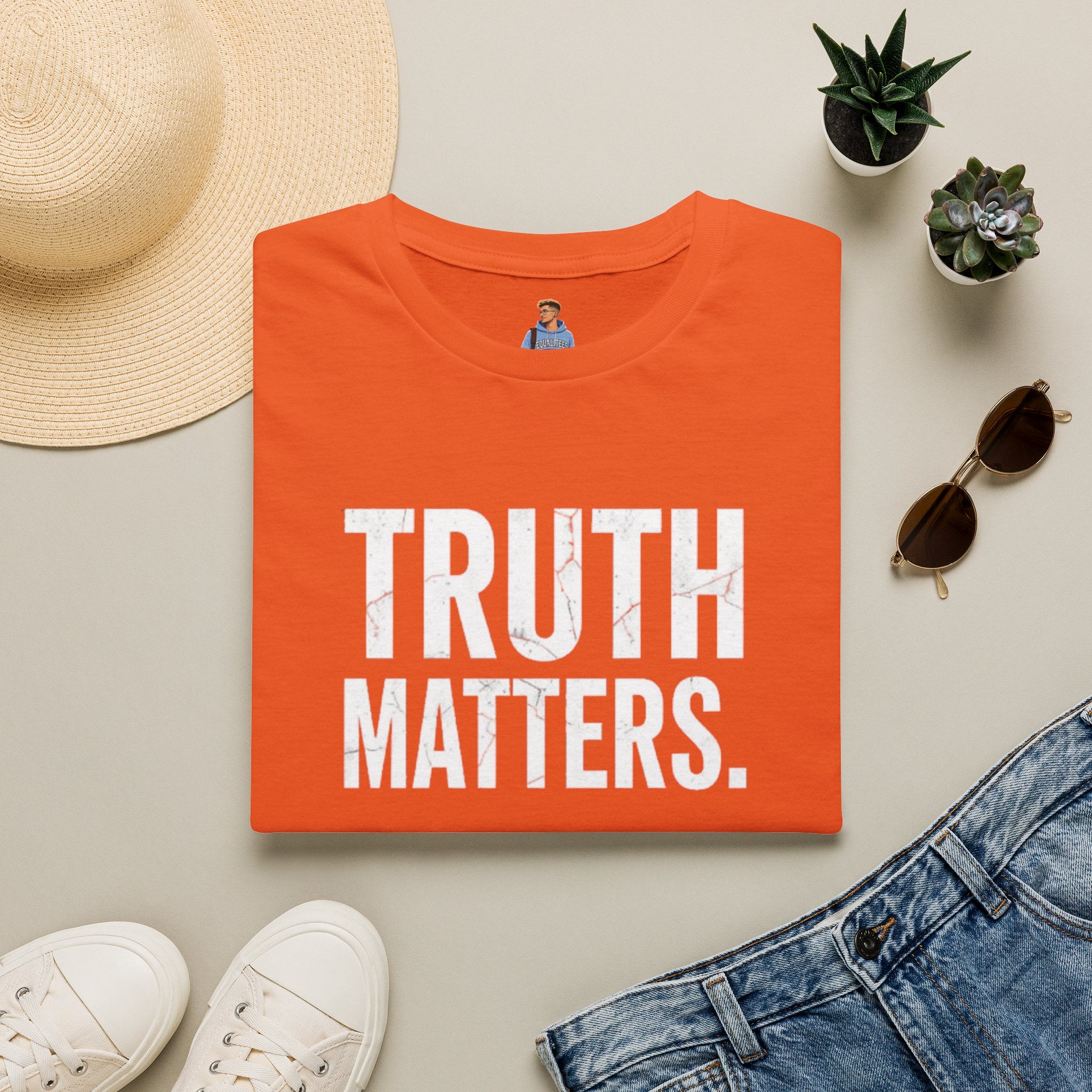 Camiseta unisex de estilo suave: camiseta con el lema "La verdad importa", ideal para activistas y uso diario.
