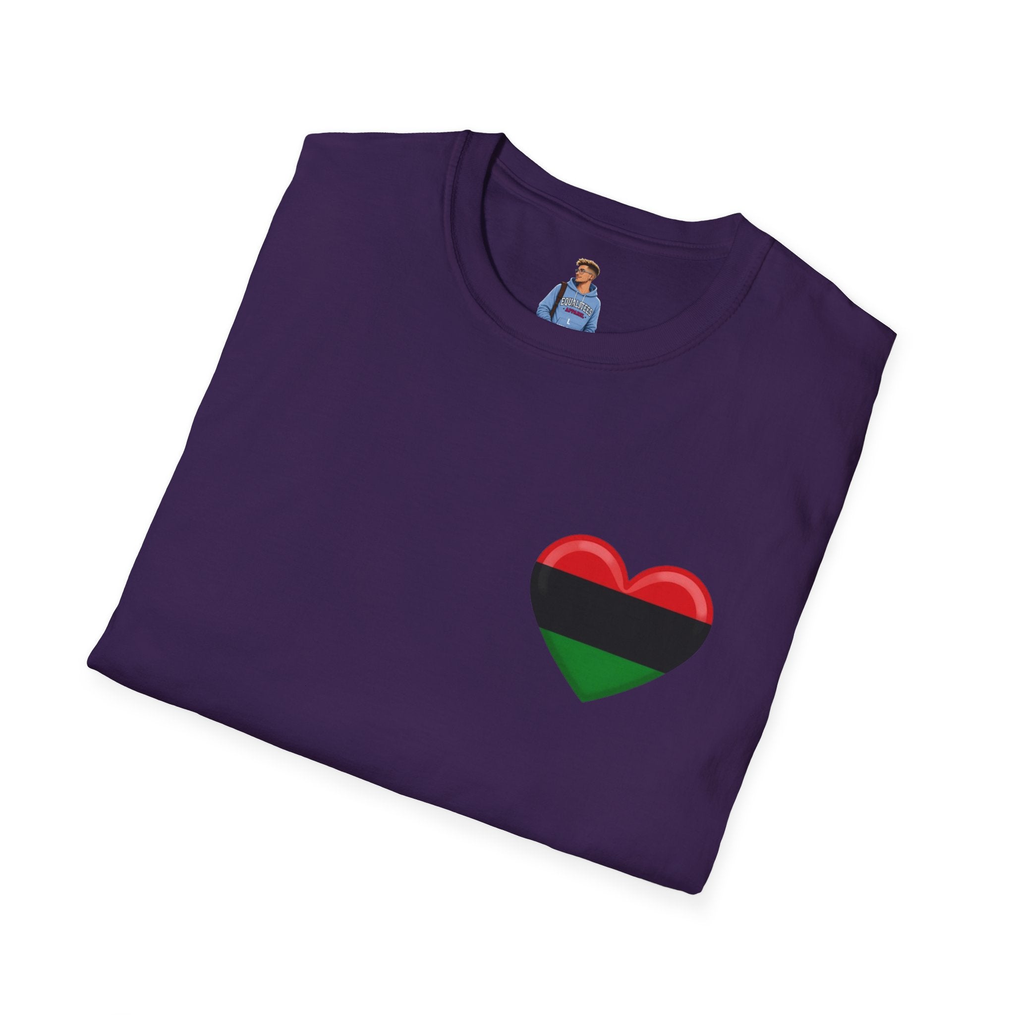 Camiseta unisex de estilo suave Unity and Heritage con corazón panafricano