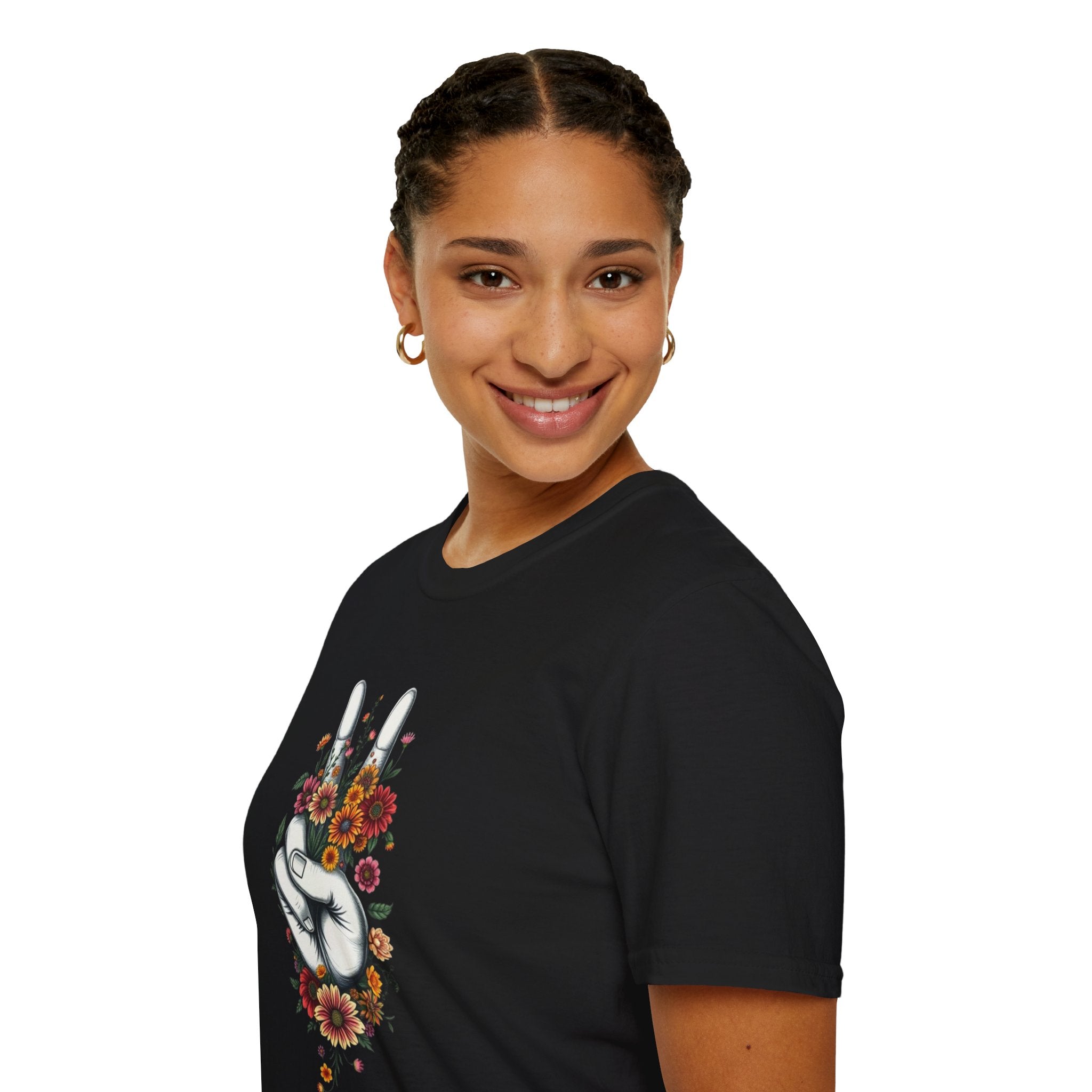 Camiseta unisex de estilo suave Grow Peace: inspiración boho, perfecta para festivales y uso diario