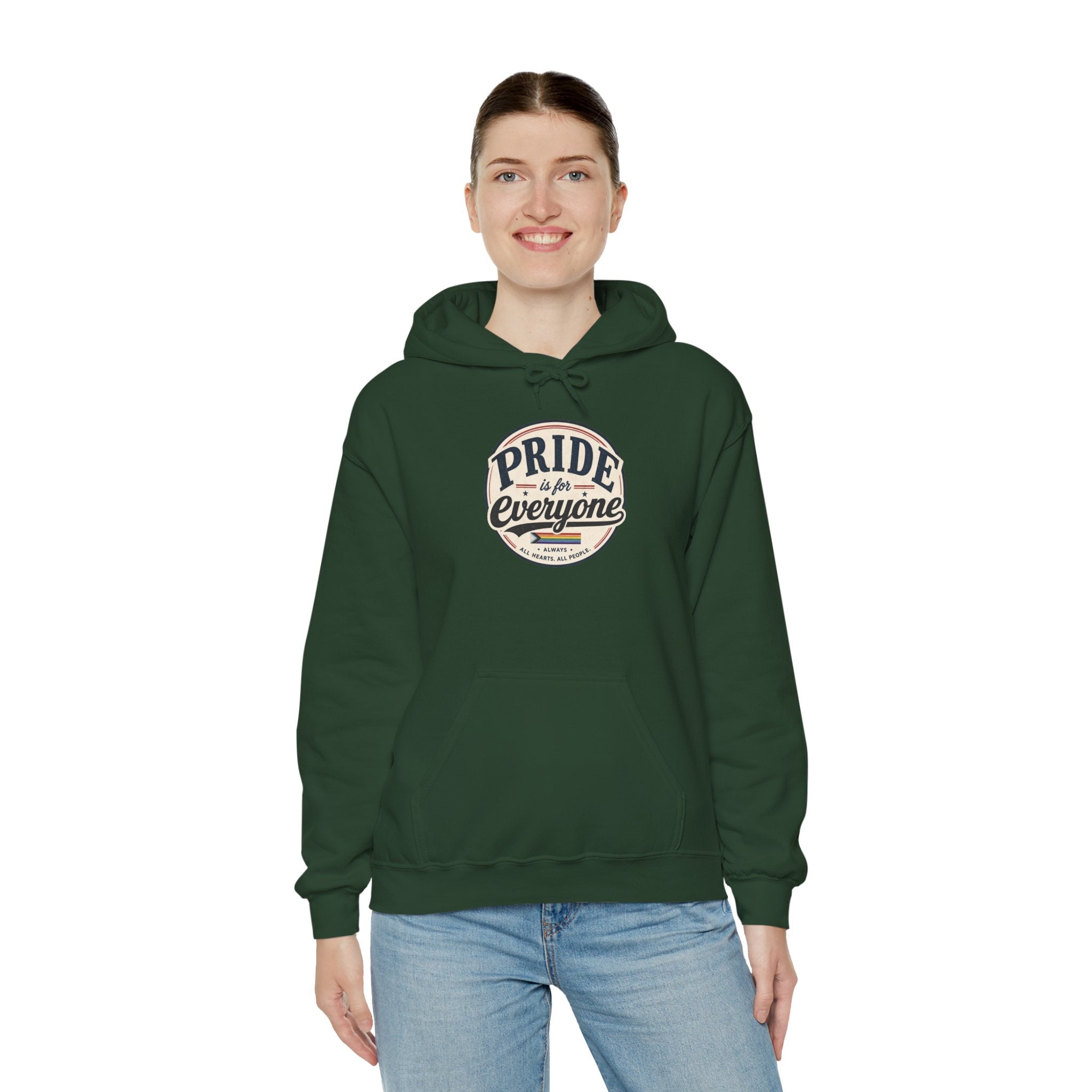 Pride Is For Everyone Pullover Hoodie — Vintage Graphic Inclusivity Sweatshirt