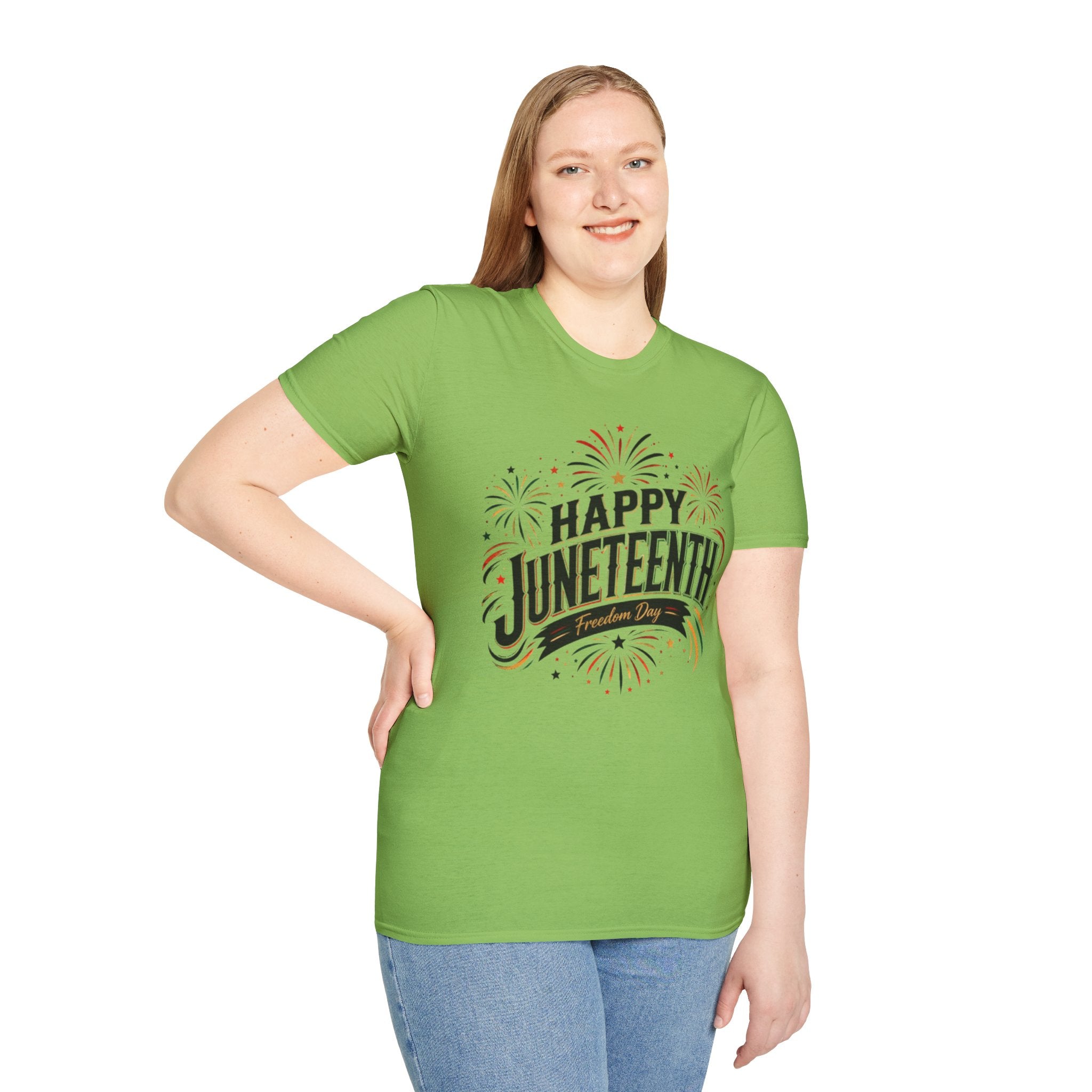 Juneteenth T-Shirt - "Happy Juneteenth" Fireworks Celebration Tee