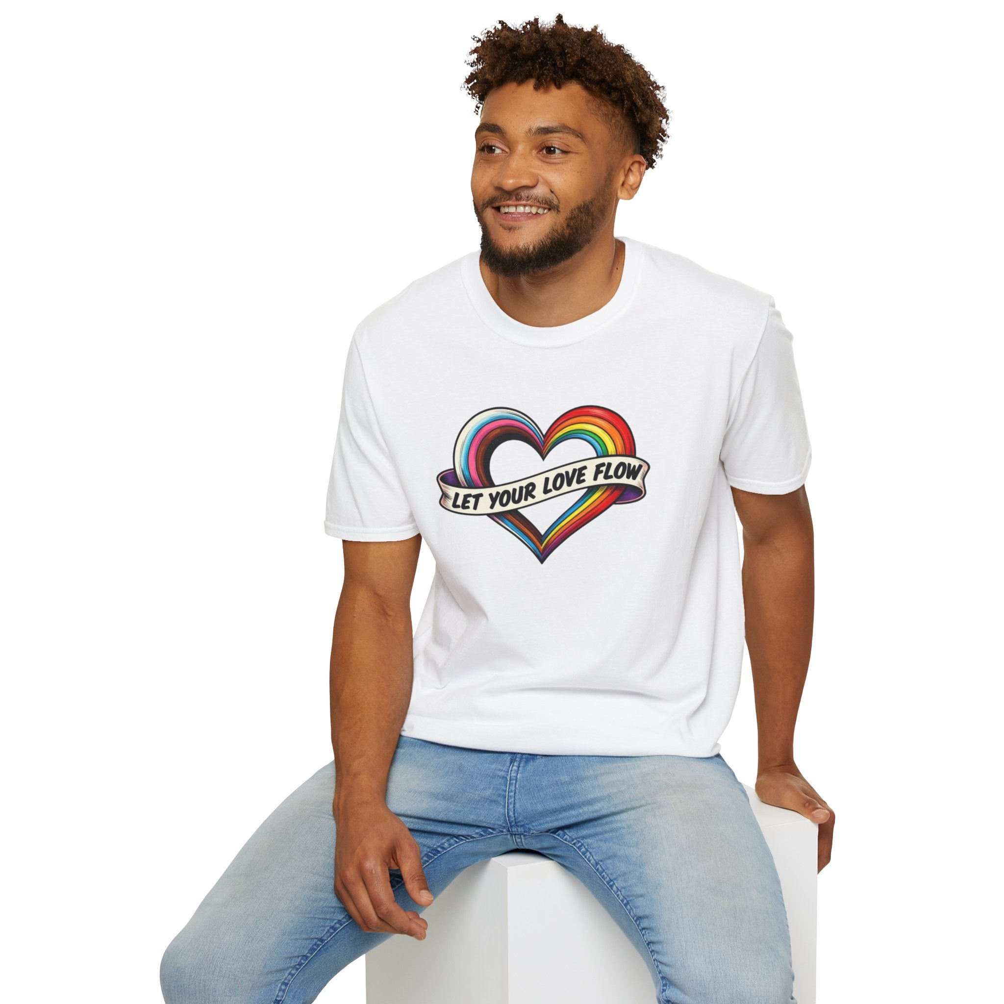 Let Your Love Flow Rainbow Heart T-Shirt
