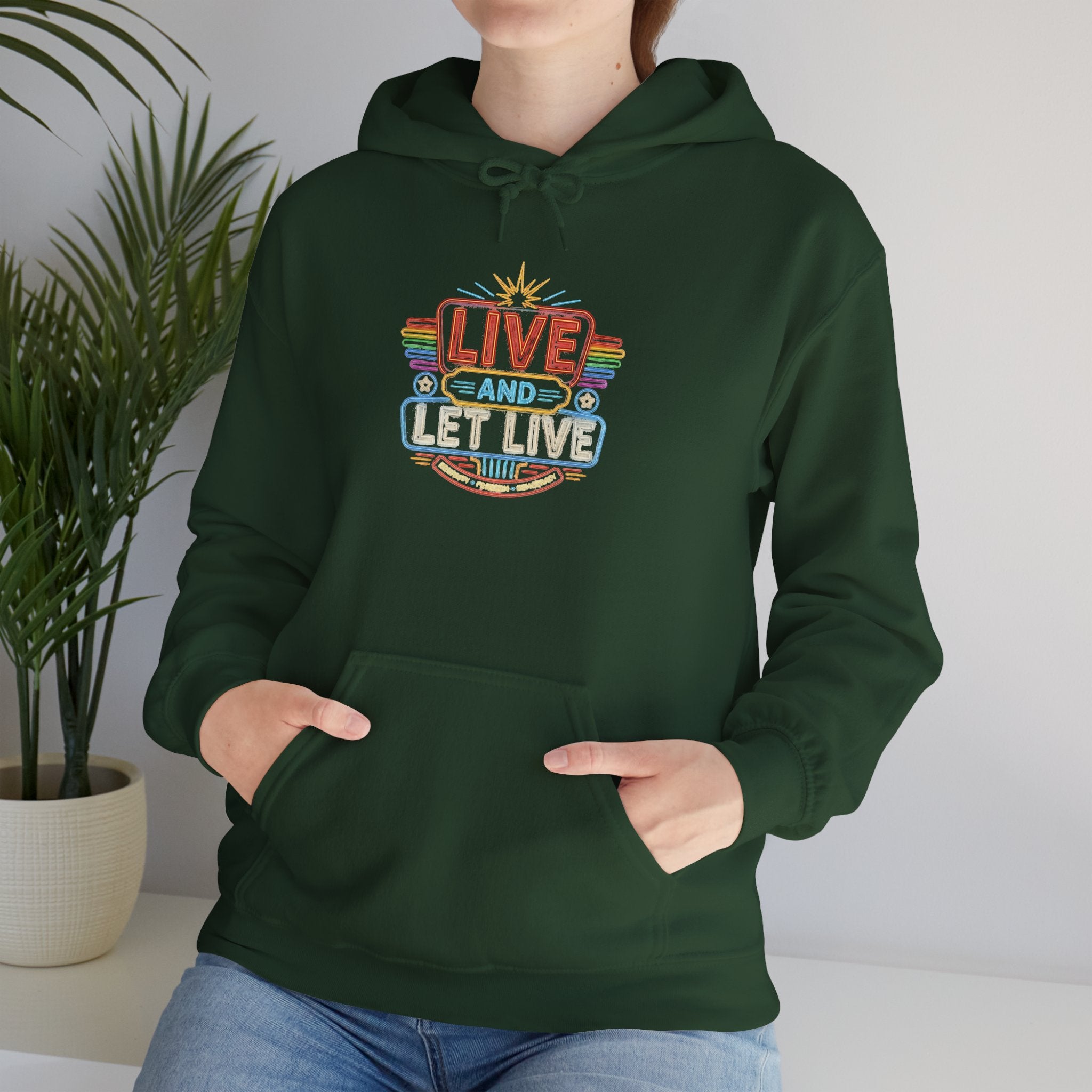 Live And Let Live Hoodie — Retro Peace Graphic Pullover