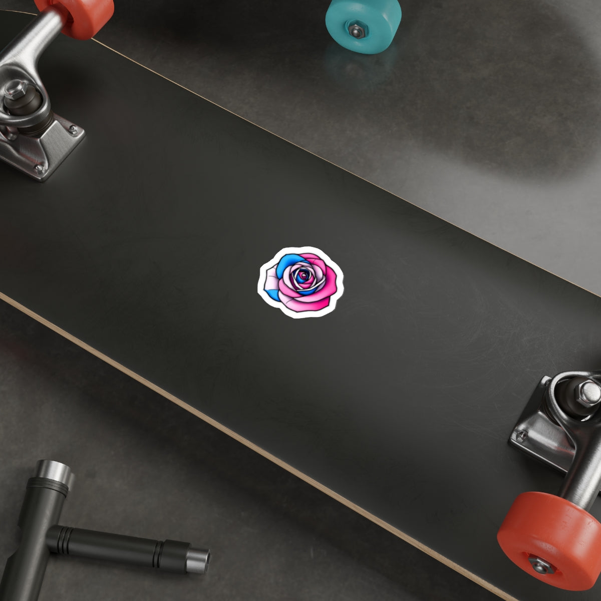 Die-Cut Stickers - Rose - Trans Colors Outlined - EqualiTees.Me