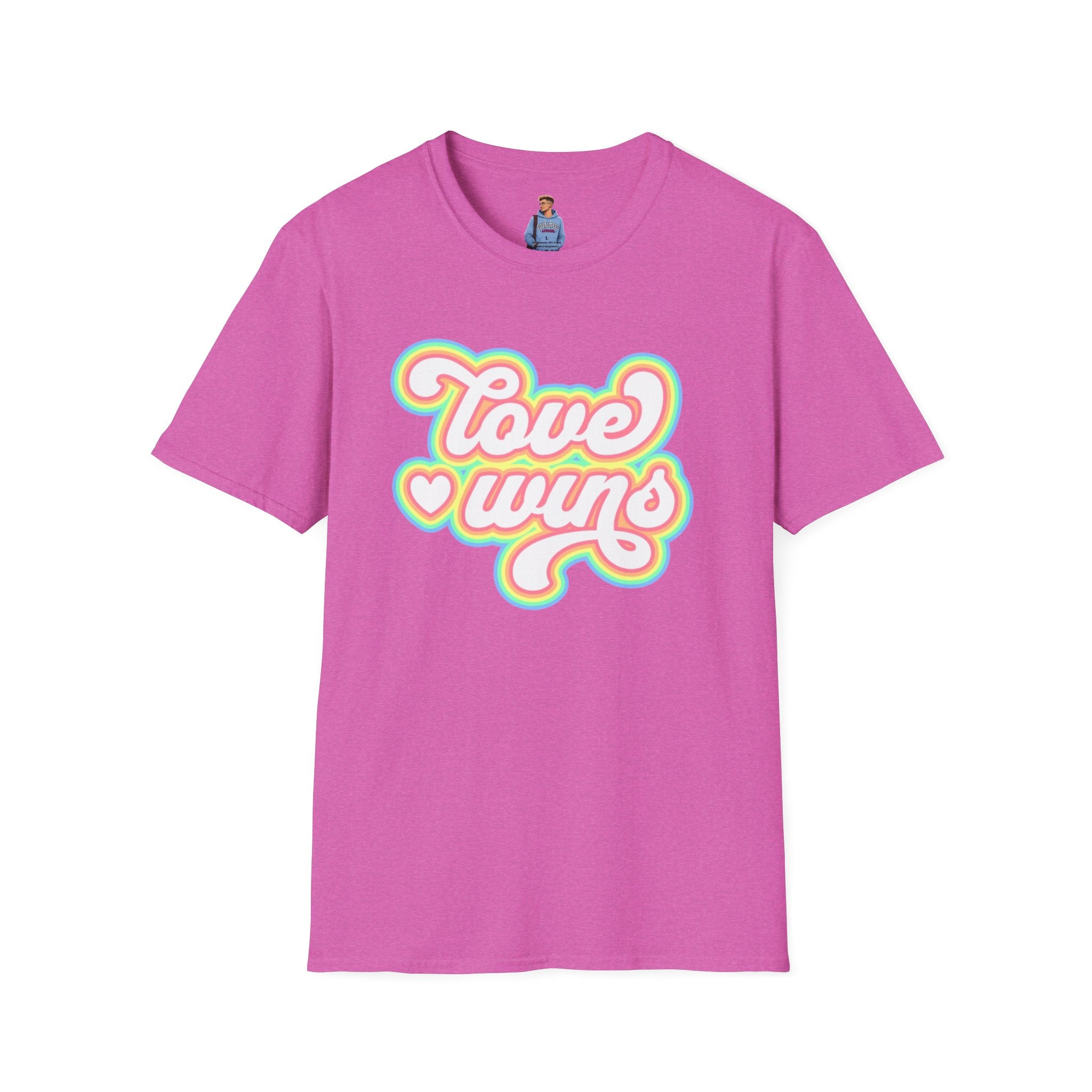 Love Wins Unisex Softstyle T-Shirt - Positive Vibes for Pride and Everyday Wear