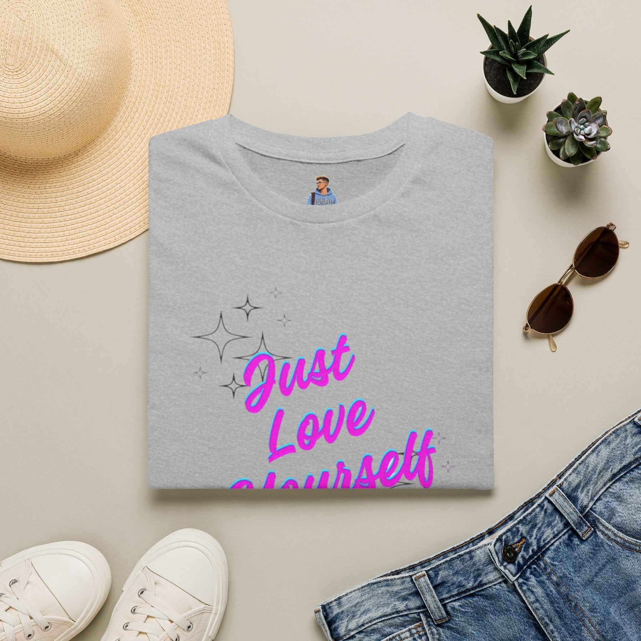 Camiseta unisex de estilo suave "Just Love Yourself": camiseta motivacional para el amor propio