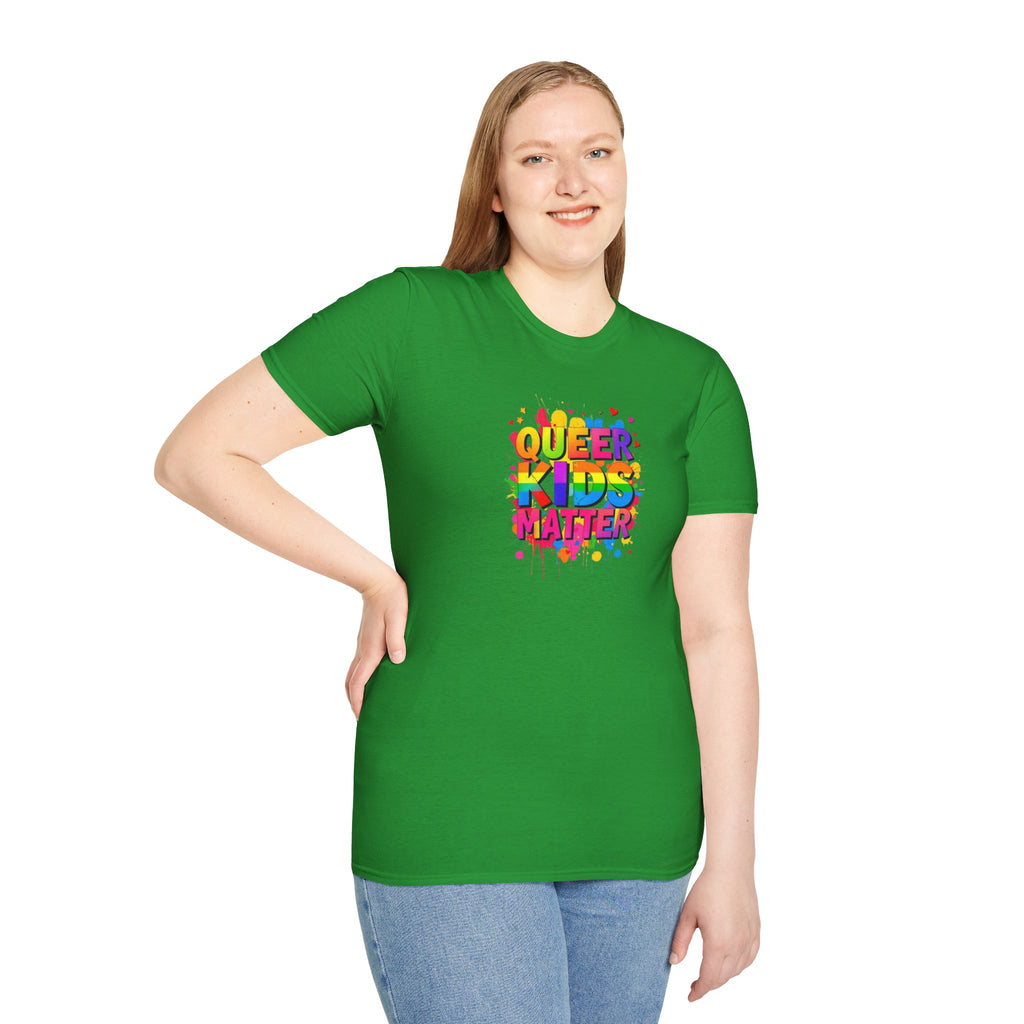 Queer Kids Matter Unisex Softstyle T-Shirt - Celebrate Inclusivity & Pride