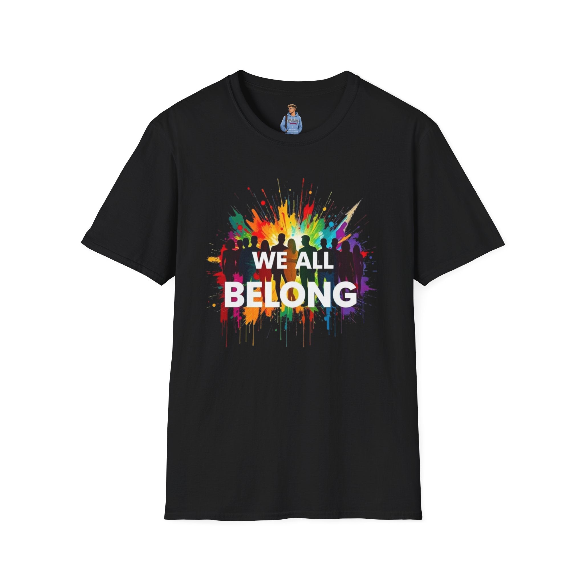 Camiseta unisex de estilo suave "Todos pertenecemos" - Camiseta colorida del orgullo