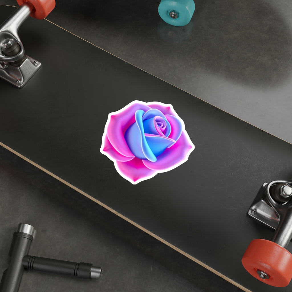 Rose in Trans Pride Colors Sticker - EqualiTees.Me
