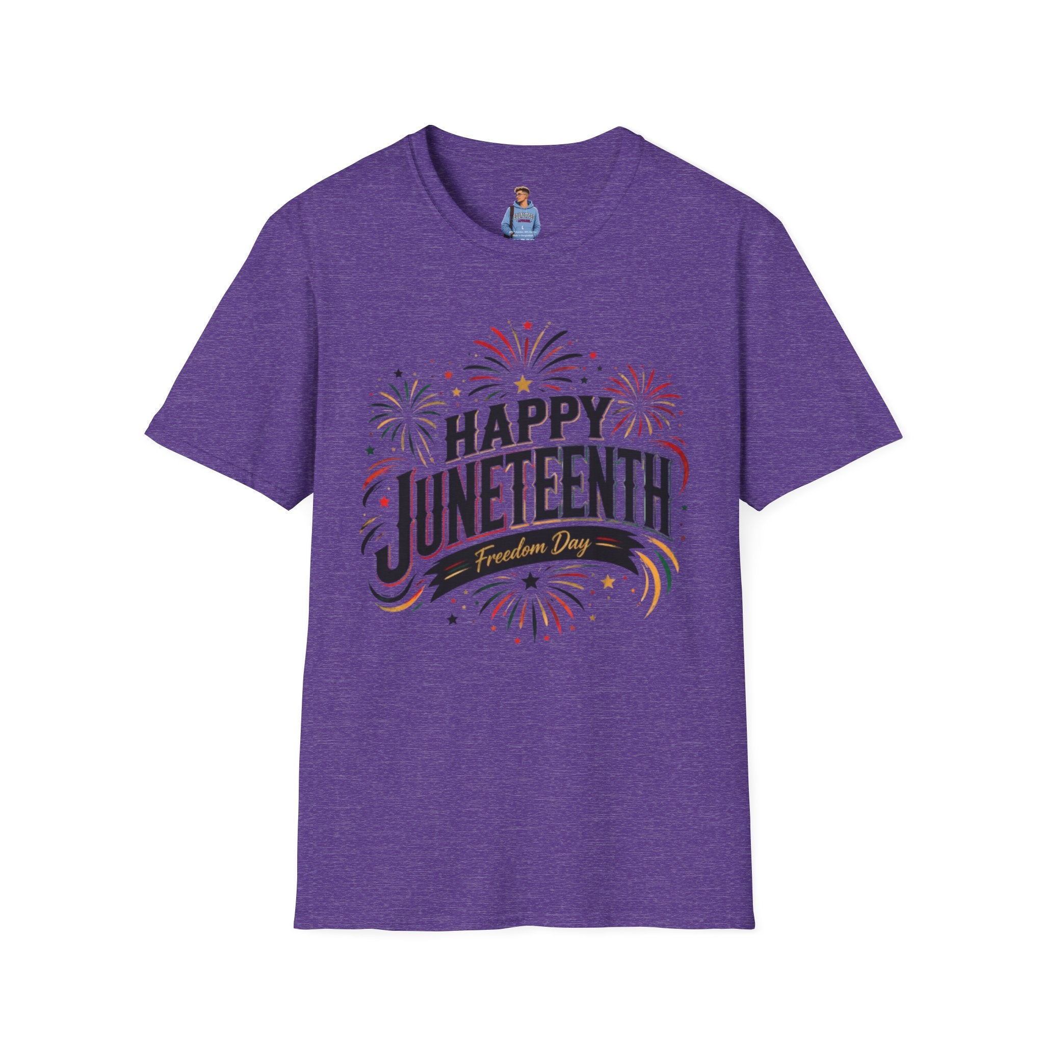 Juneteenth T-Shirt - "Happy Juneteenth" Fireworks Celebration Tee