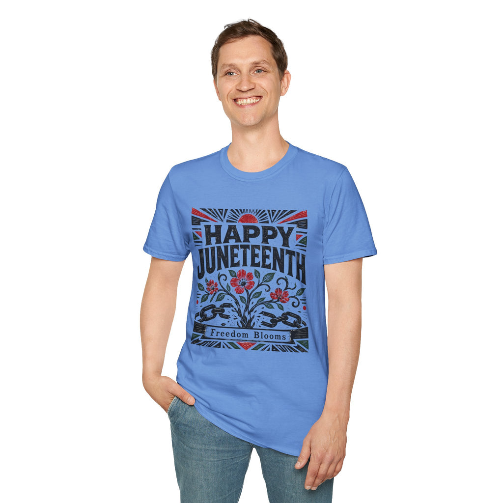Juneteenth T-Shirt — "Happy Juneteenth" Floral Freedom Tee