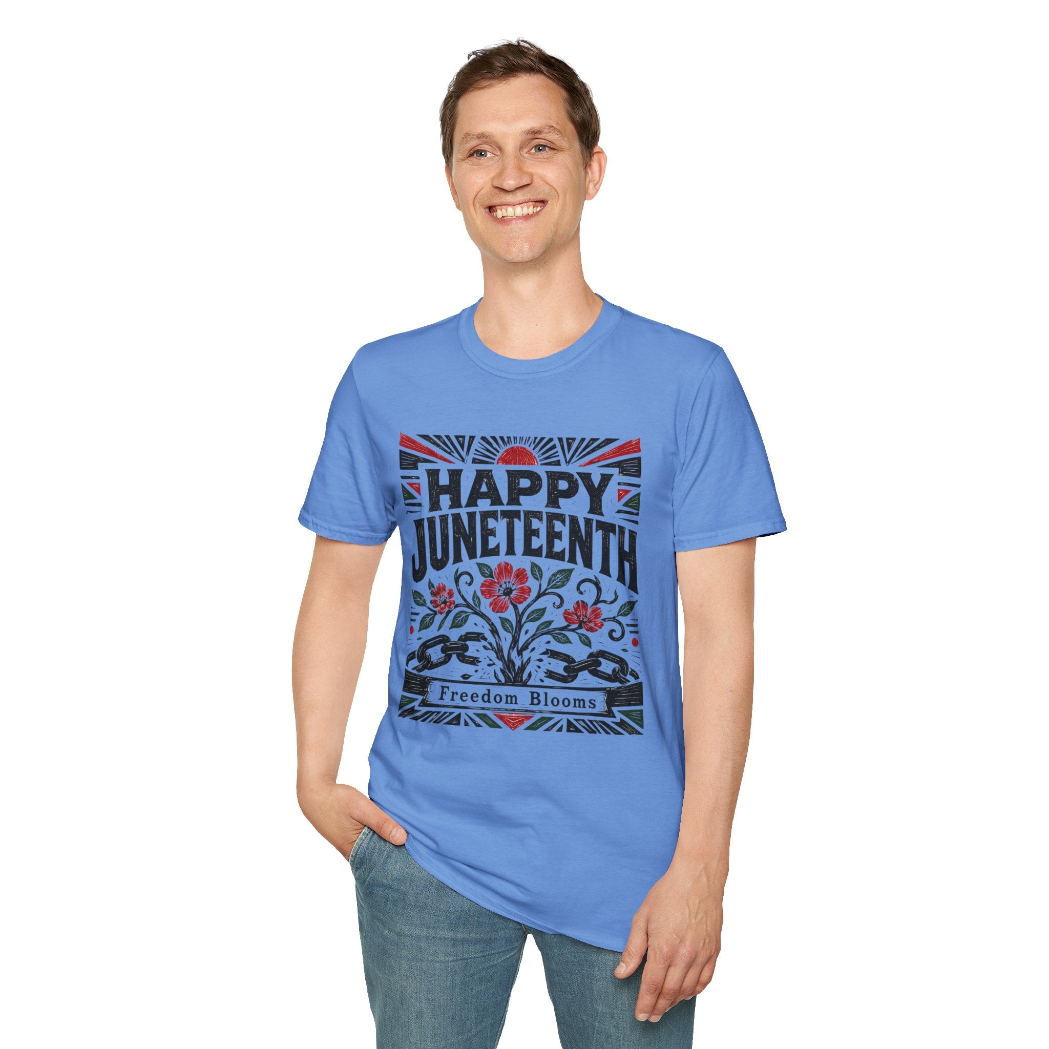 Juneteenth T-Shirt — "Happy Juneteenth" Floral Freedom Tee