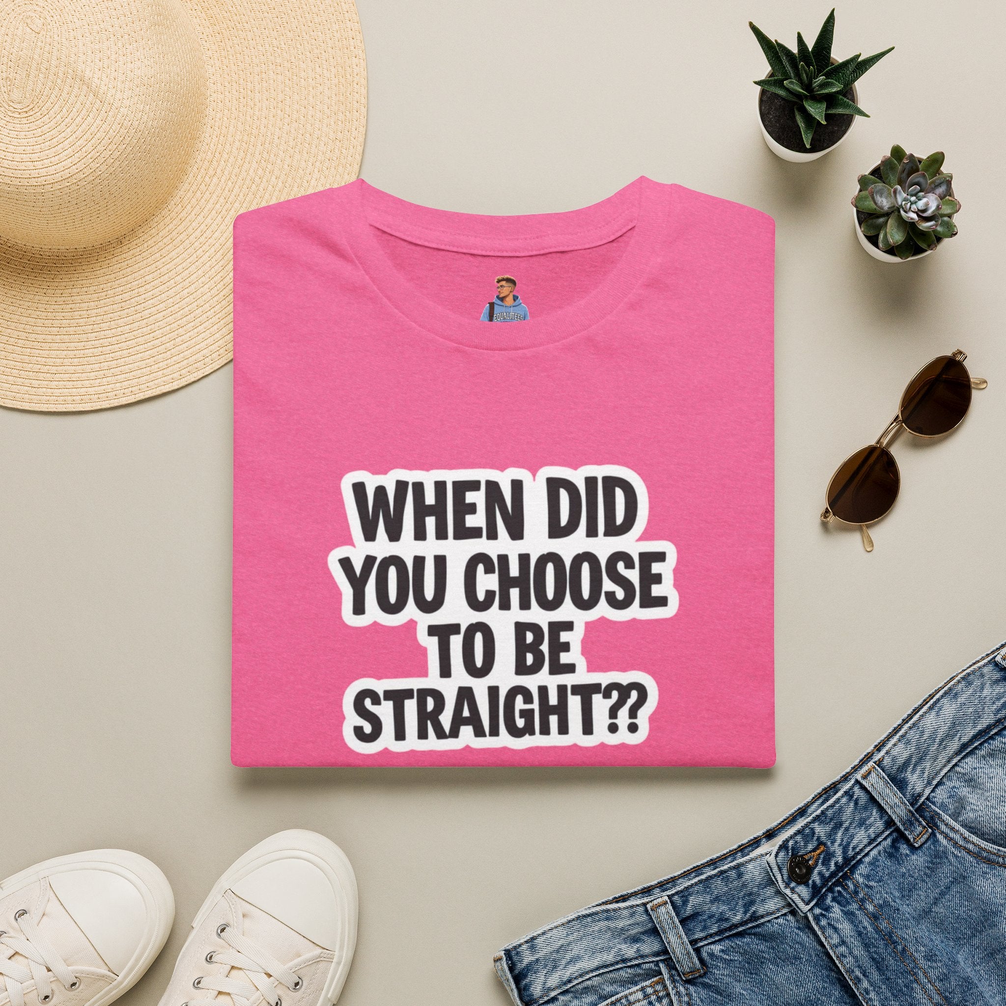Camiseta unisex suave y divertida: "¿Cuándo elegiste ser heterosexual?"