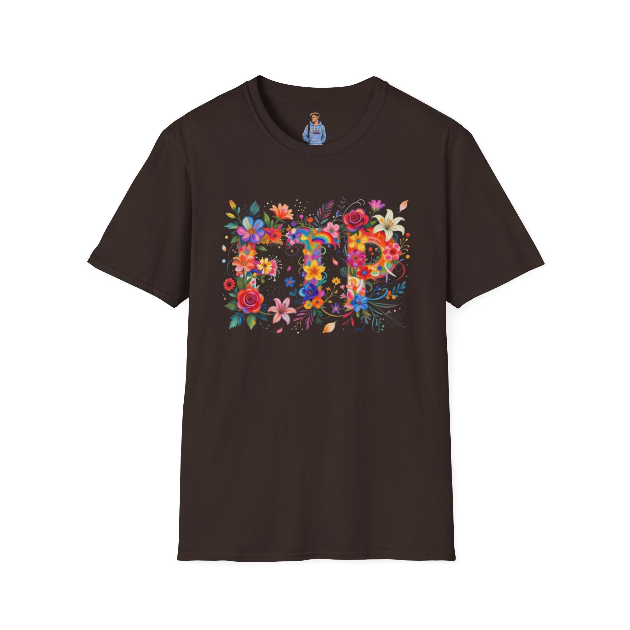 Floral 'FTP' Graphic T-Shirt