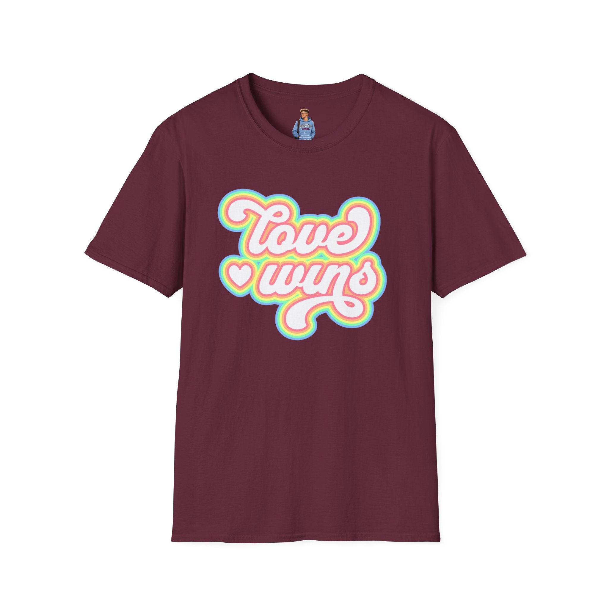 Love Wins Unisex Softstyle T-Shirt - Positive Vibes for Pride and Everyday Wear
