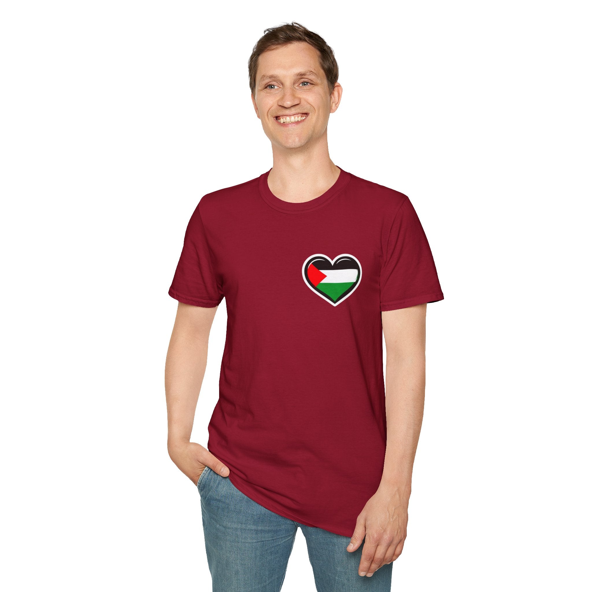 Camiseta unisex de estilo suave: "Apoya a Gaza y todos somos Palestina".