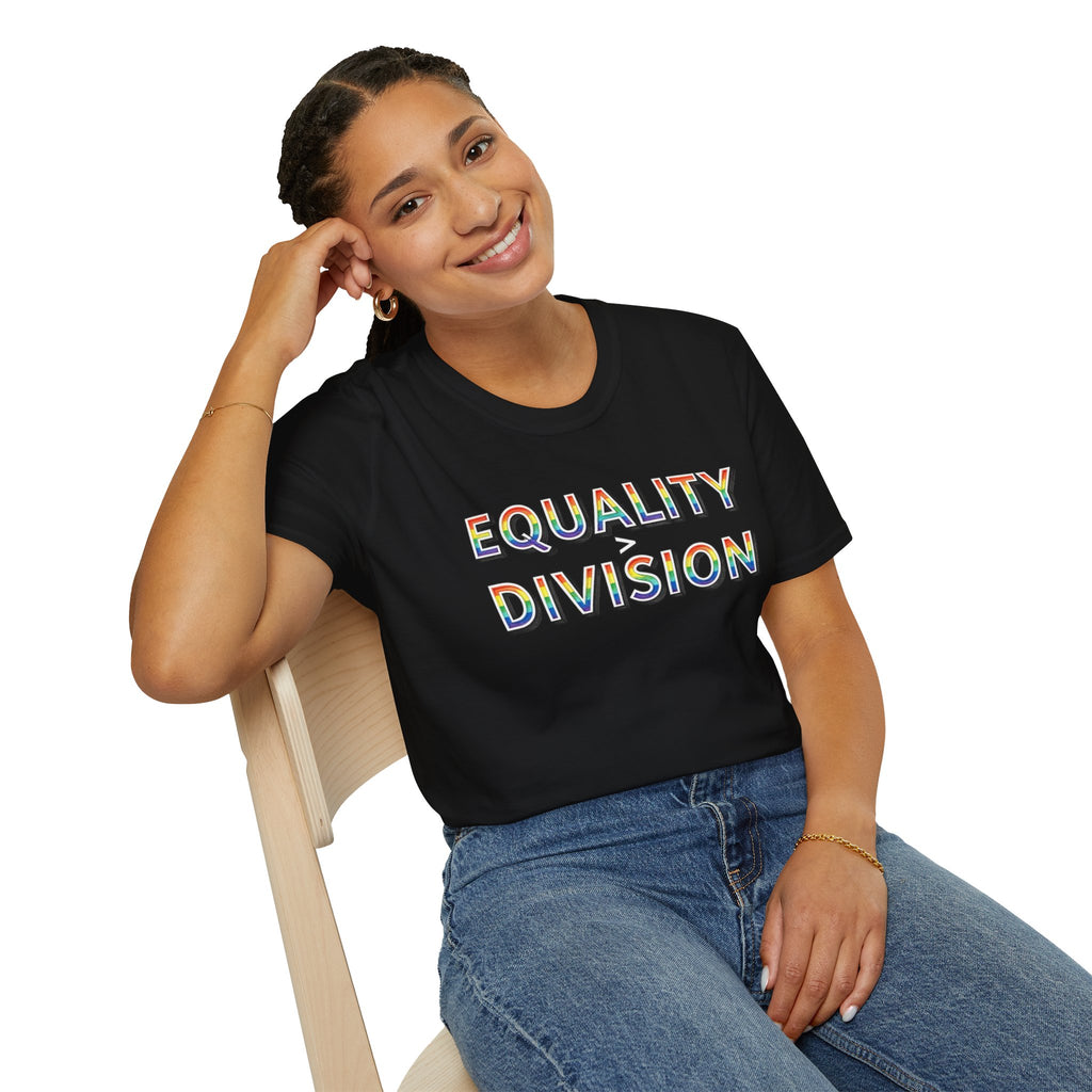 Equality is Greater Than Division T-Shirt — Rainbow Pride Graphic Tee