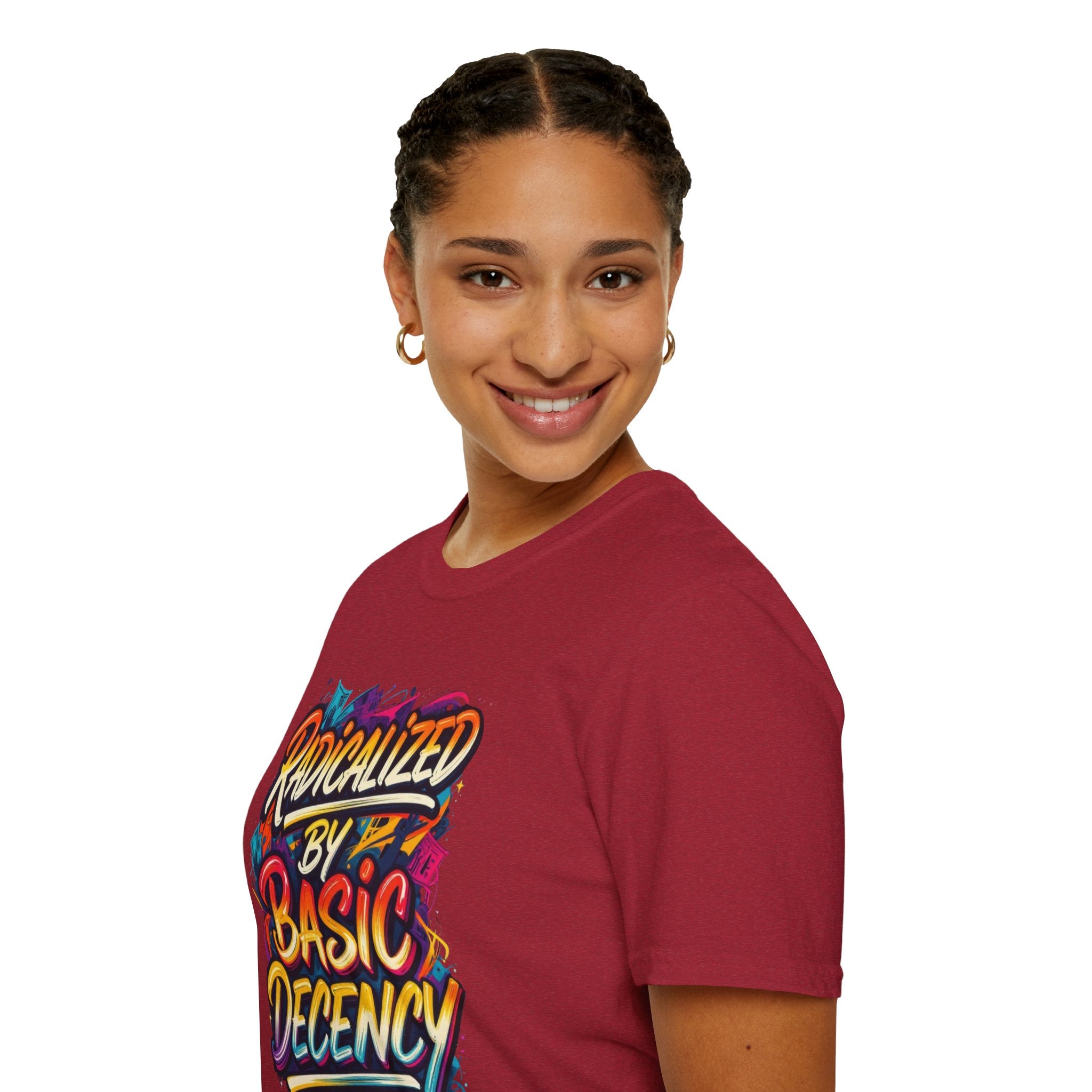 Radicalized by Basic Decency T-Shirt Colorful Graffiti Typography