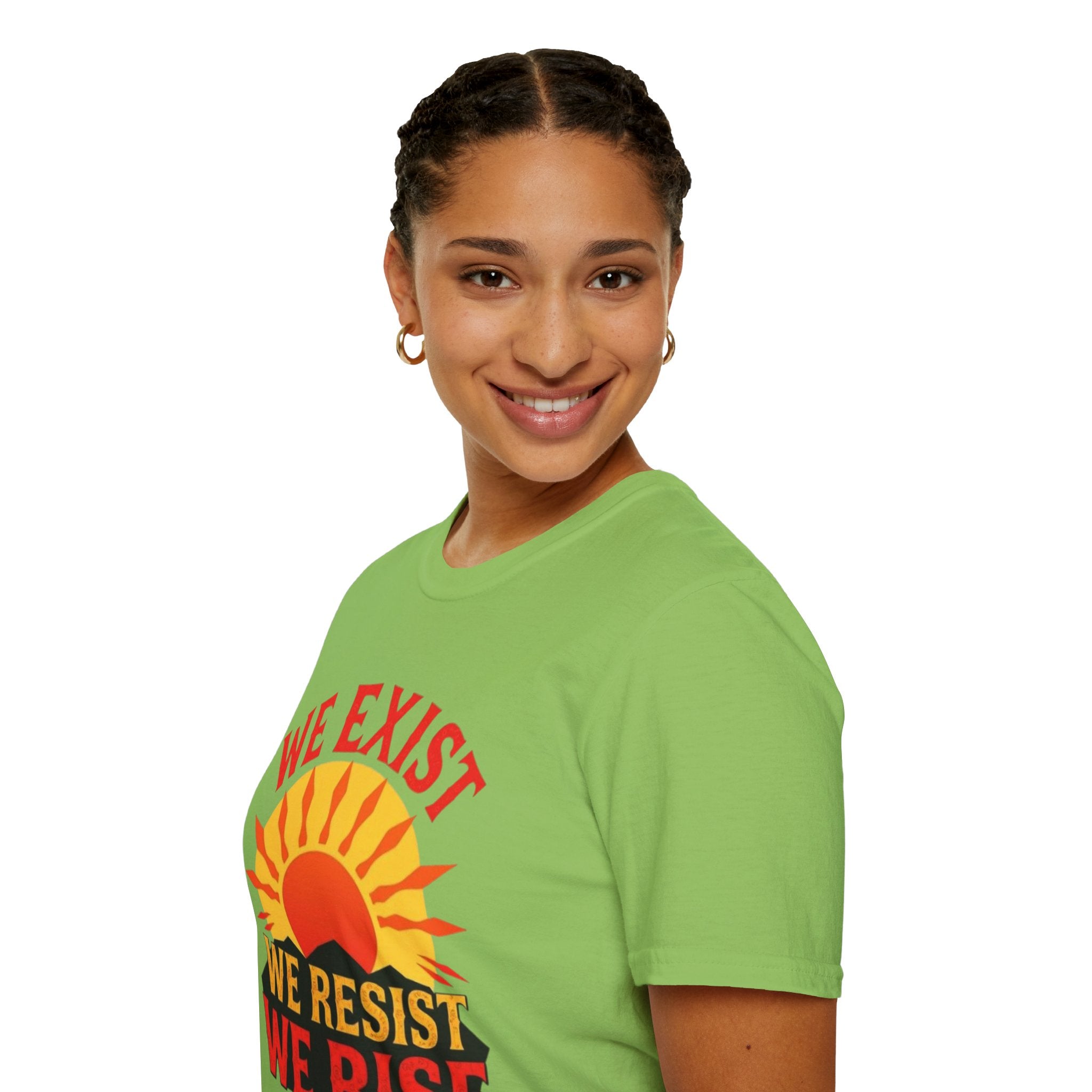 Unisex Softstyle T-Shirt, We Exist We Resist We Rise
