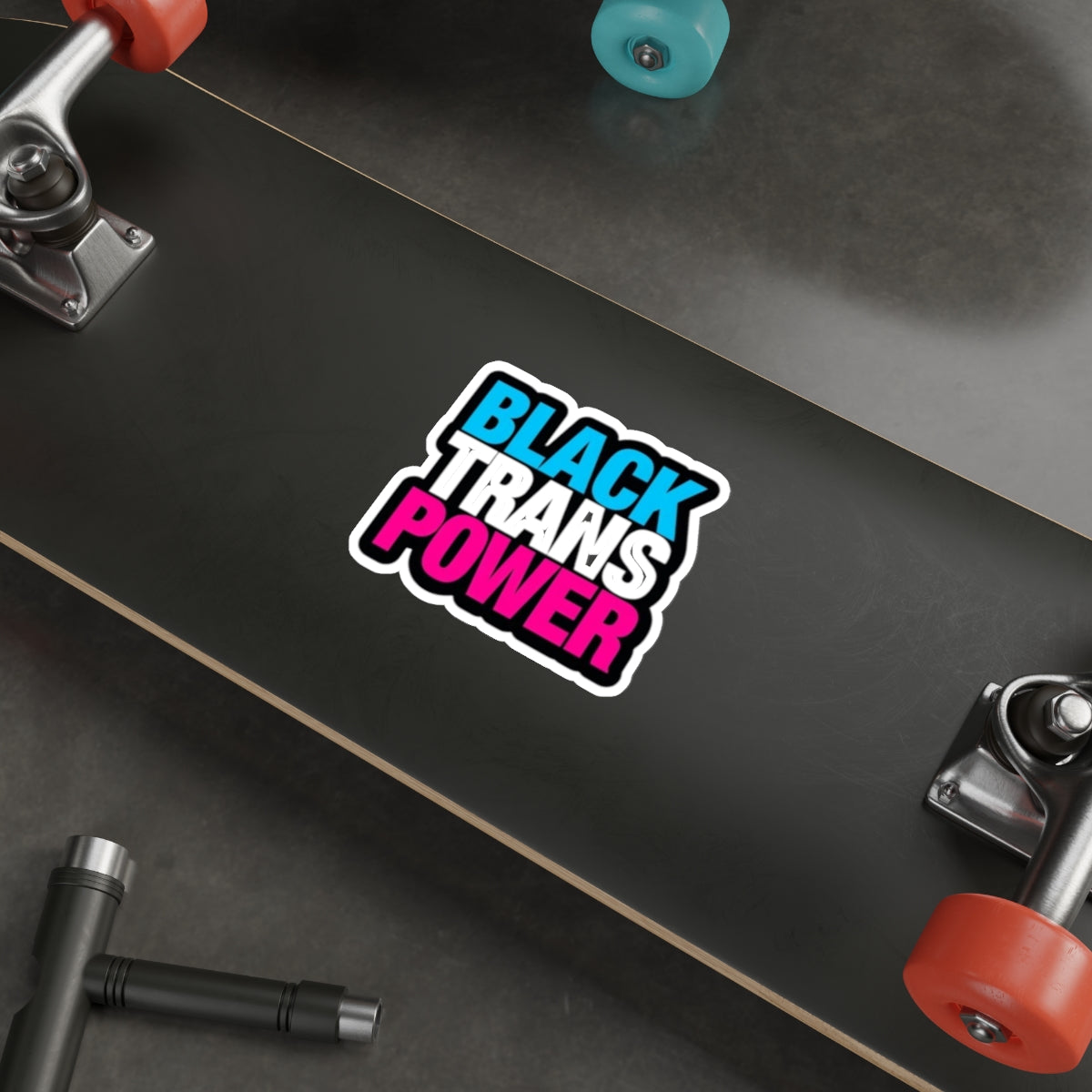 Black Trans Power Die-Cut Sticker - EqualiTees.Me