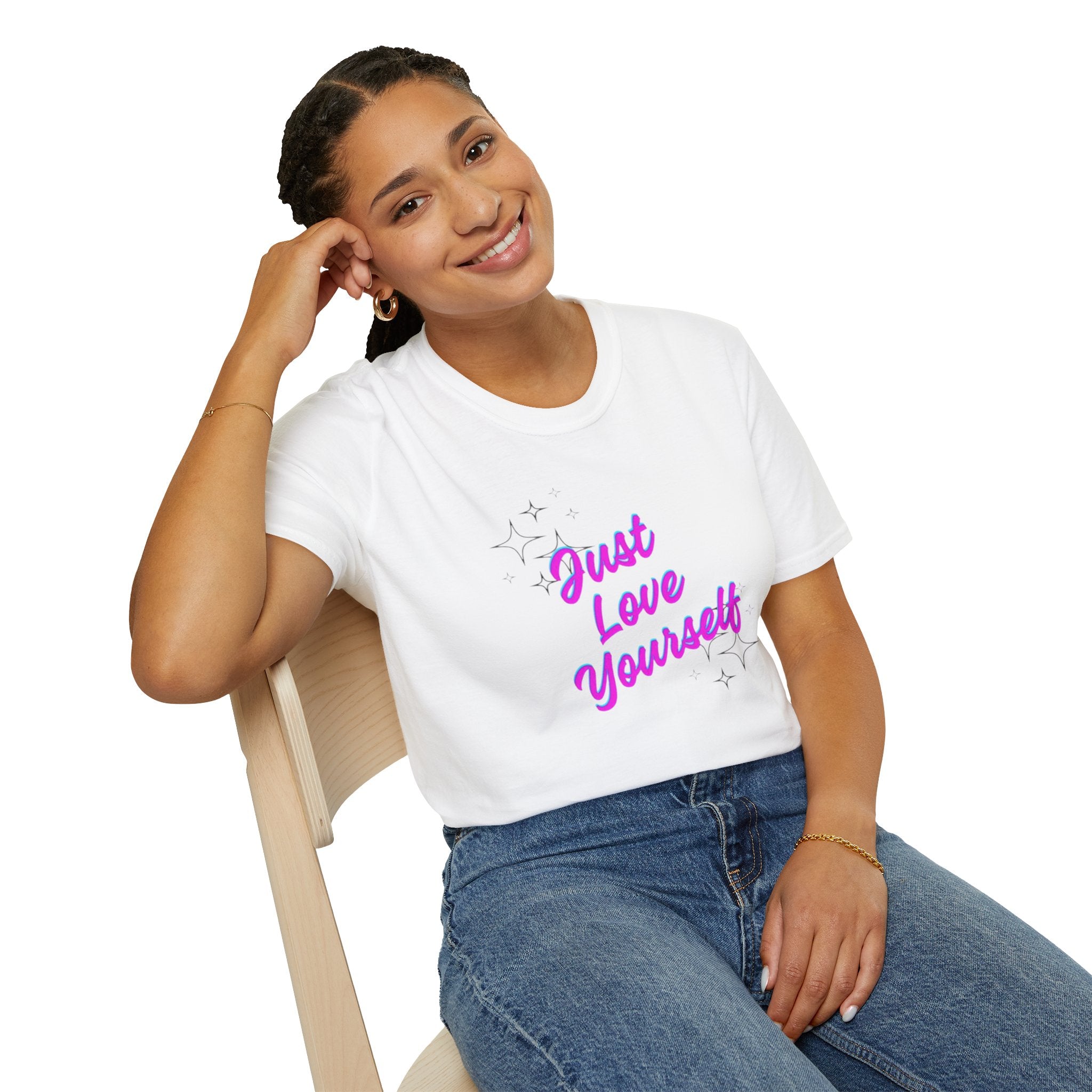 Camiseta unisex de estilo suave "Just Love Yourself": camiseta motivacional para el amor propio