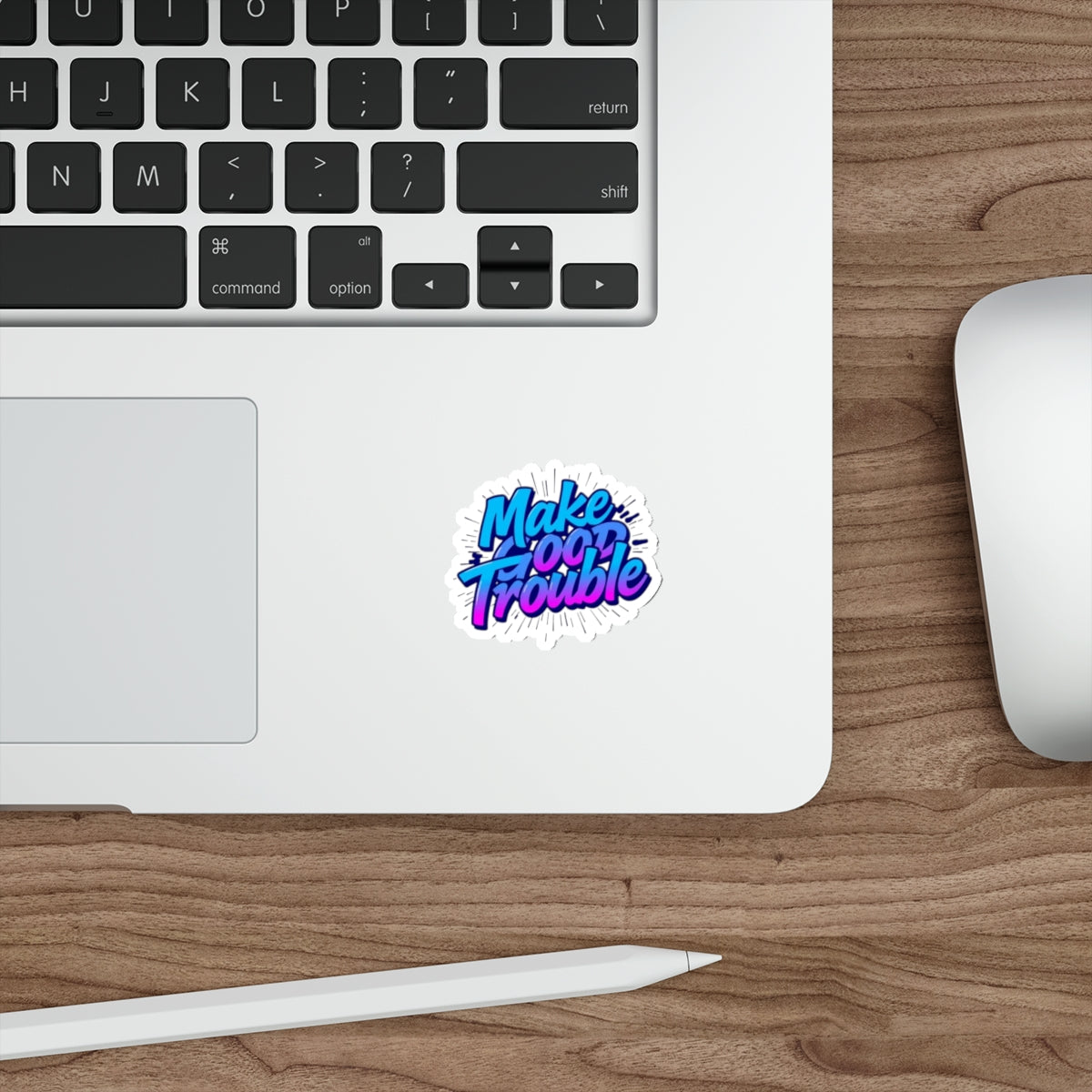 Die-Cut Stickers -  Make Good Trouble-Blue and Purple Text - EqualiTees.Me
