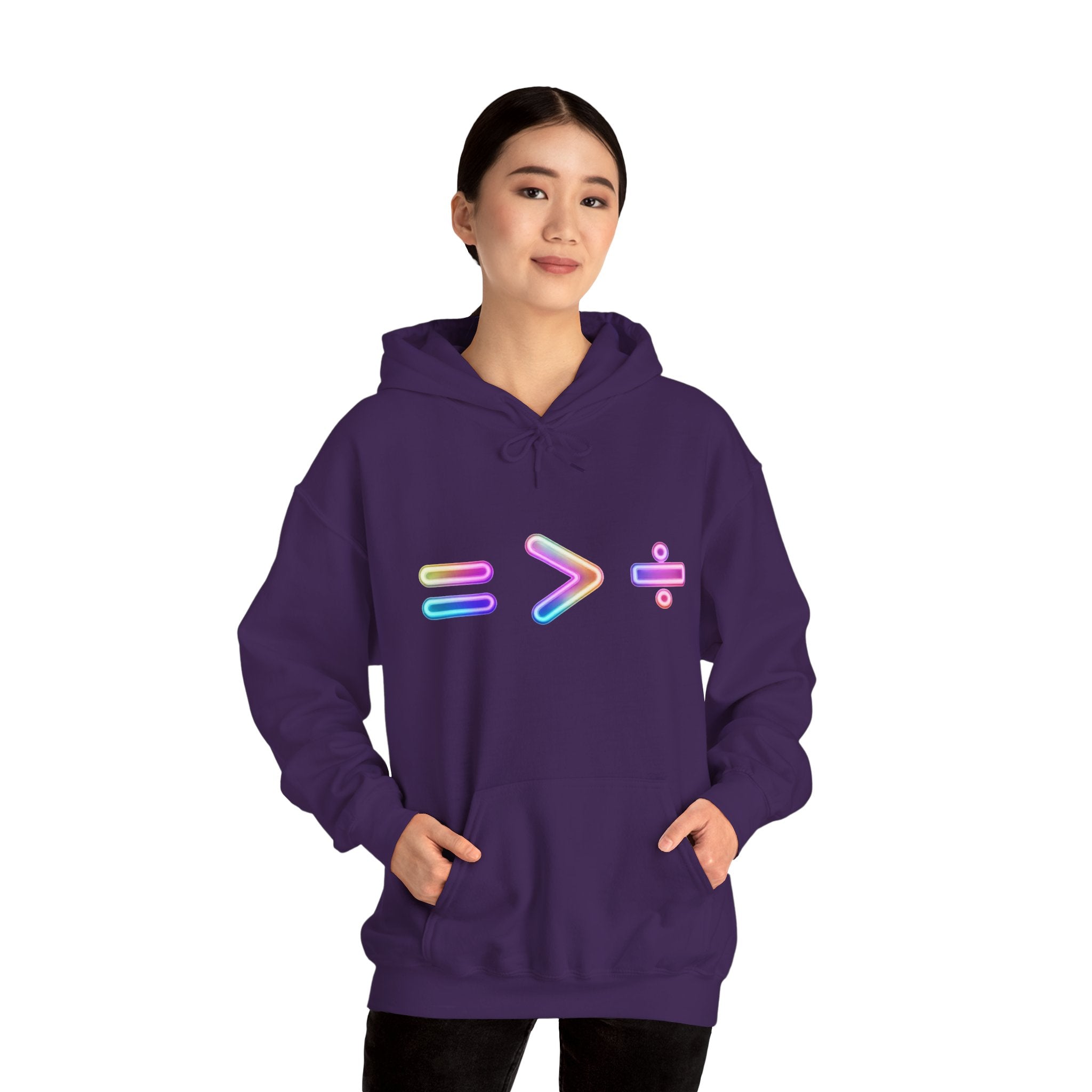 Equality is Greater than Division Neon Style Pullover Hoodie