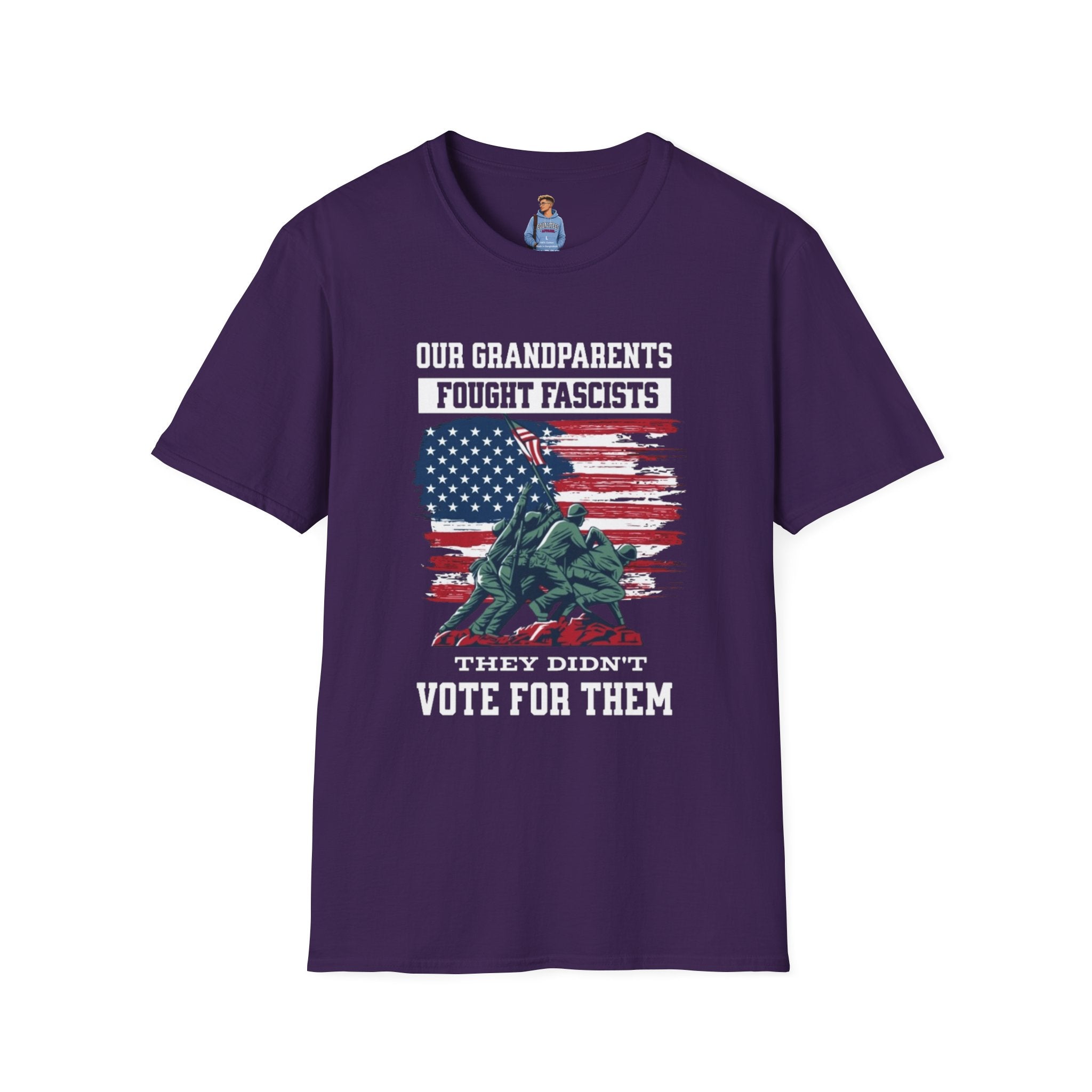 Unisex Softstyle T-Shirt: 'Our Grandparents Fought Fascists' Patriotic Tee