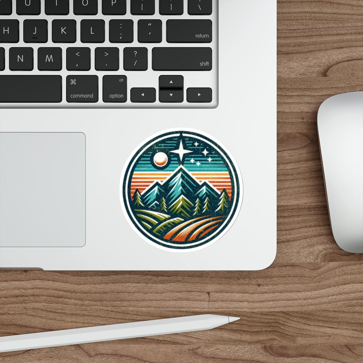 Die-Cut Stickers - Mountain Night Scene - EqualiTees.Me