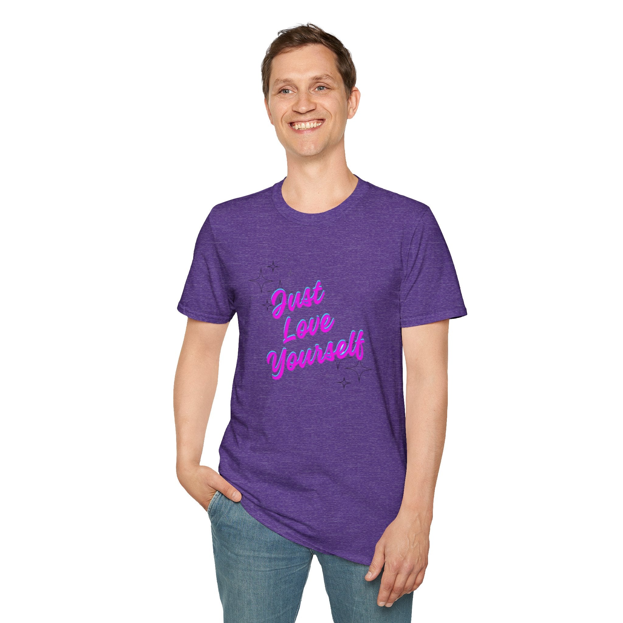 Camiseta unisex de estilo suave "Just Love Yourself": camiseta motivacional para el amor propio