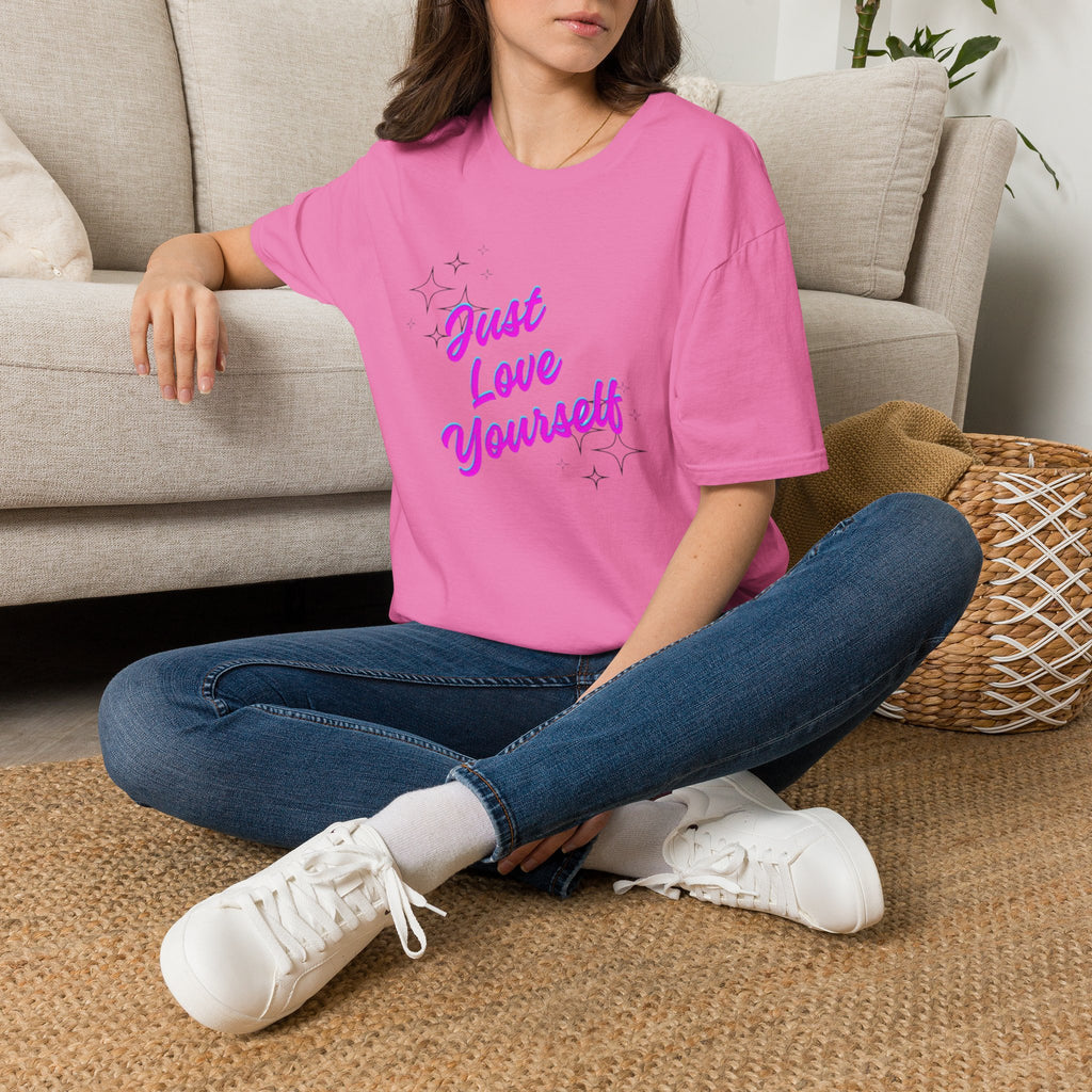 Camiseta unisex de estilo suave "Just Love Yourself": camiseta motivacional para el amor propio