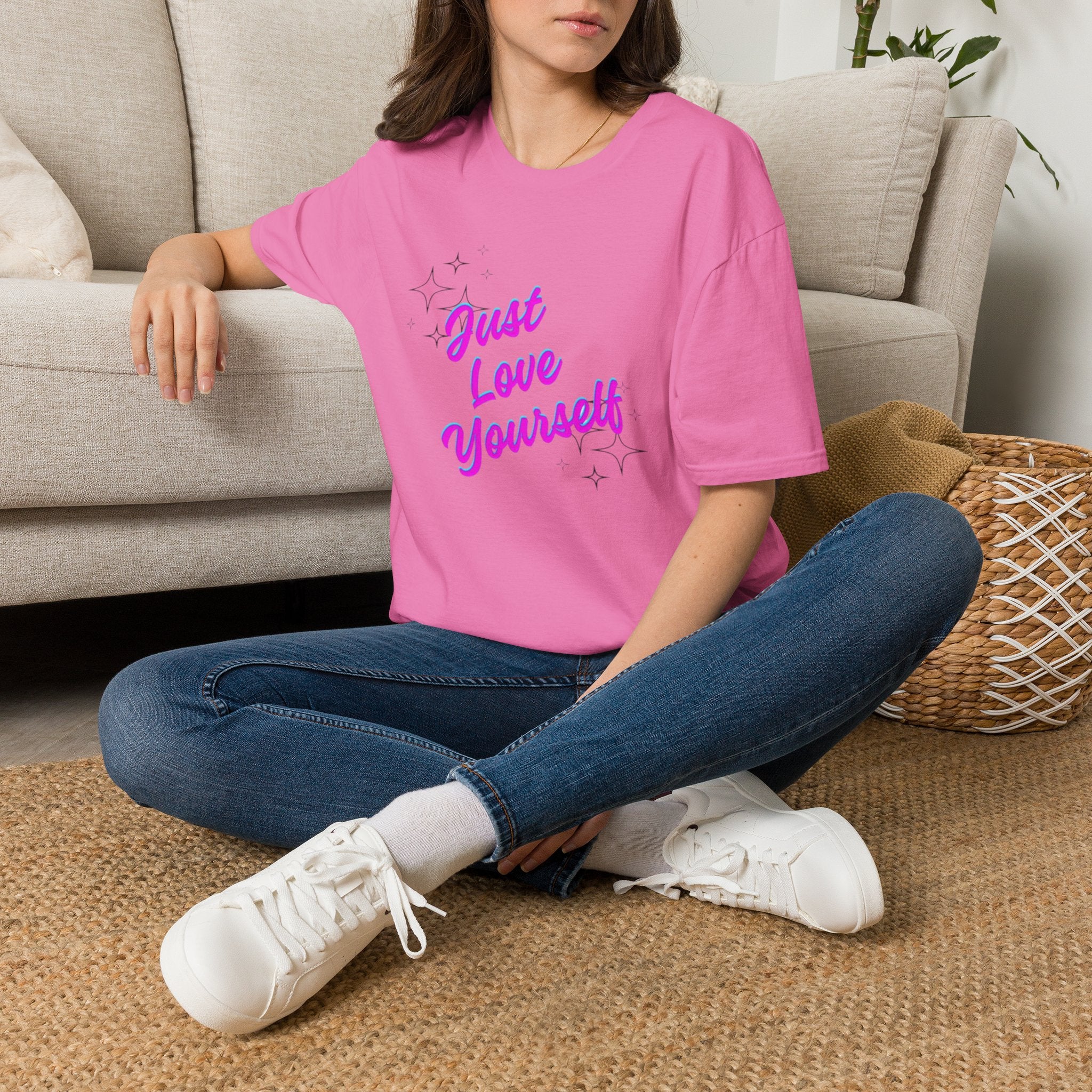 Camiseta unisex de estilo suave "Just Love Yourself": camiseta motivacional para el amor propio