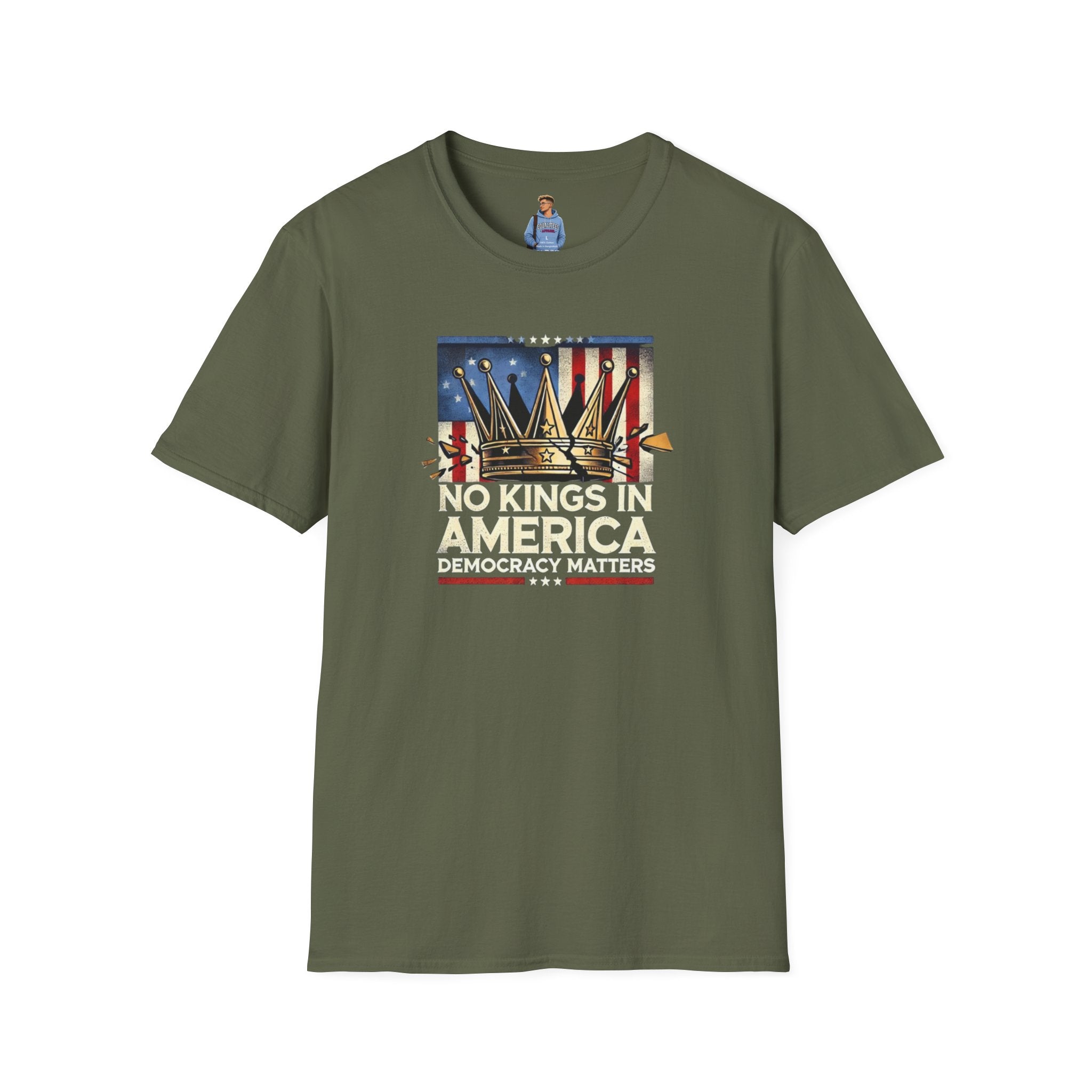 No Kings in America-Democracy Matters  Unisex Softstyle T-Shirt