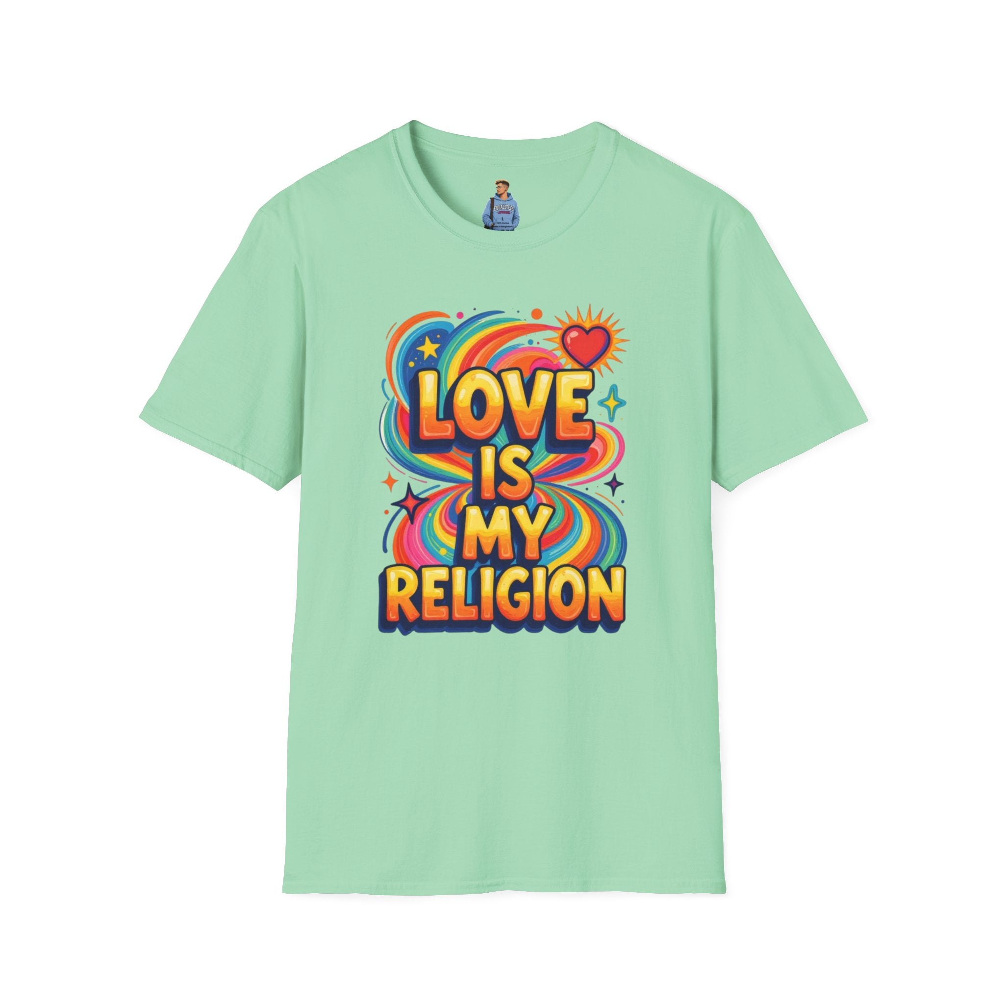 Love Is My Religion Retro Rainbow Graphic T-shirt