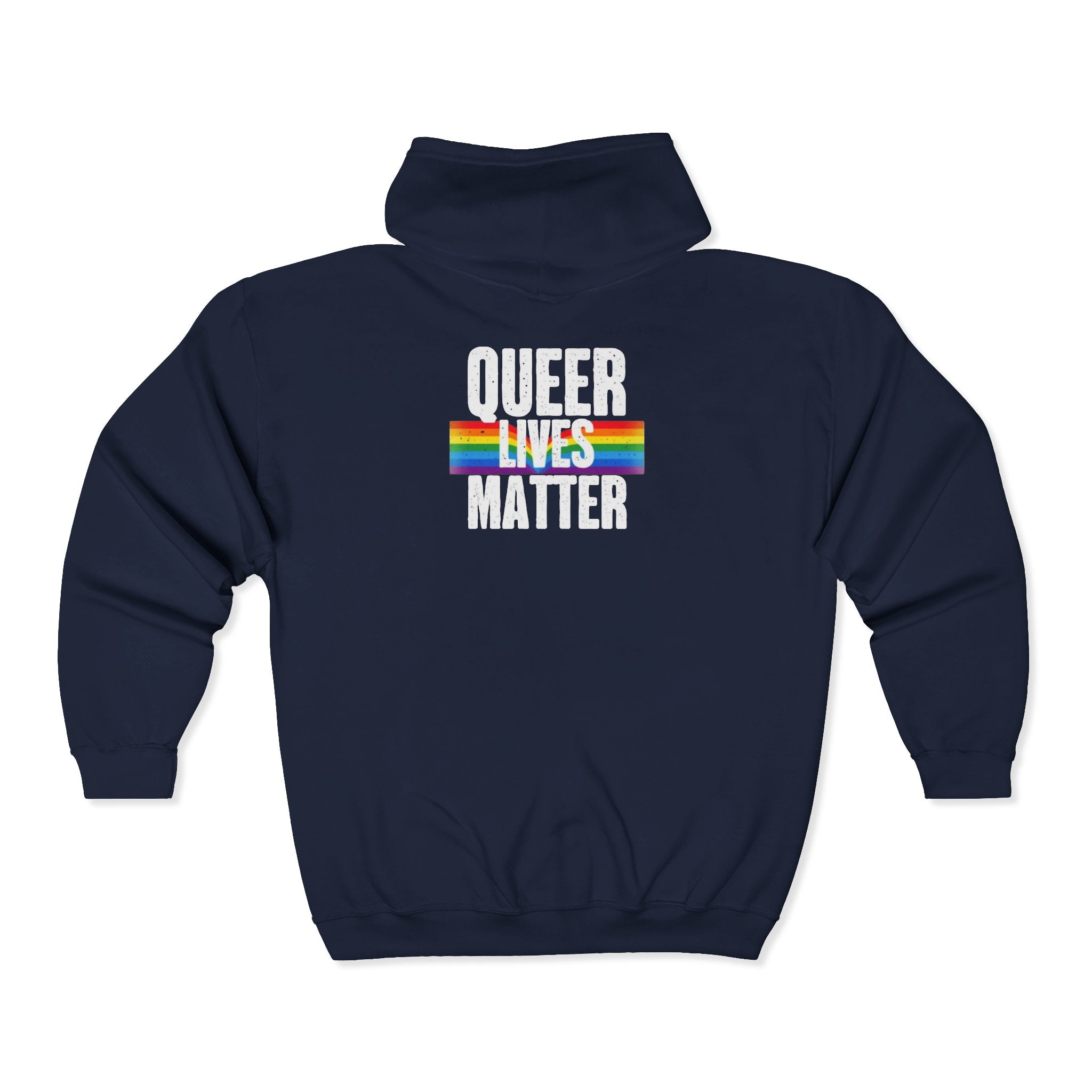 Queer Lives Matter Zip-Up Hoodie - Cozy Outdoor Style