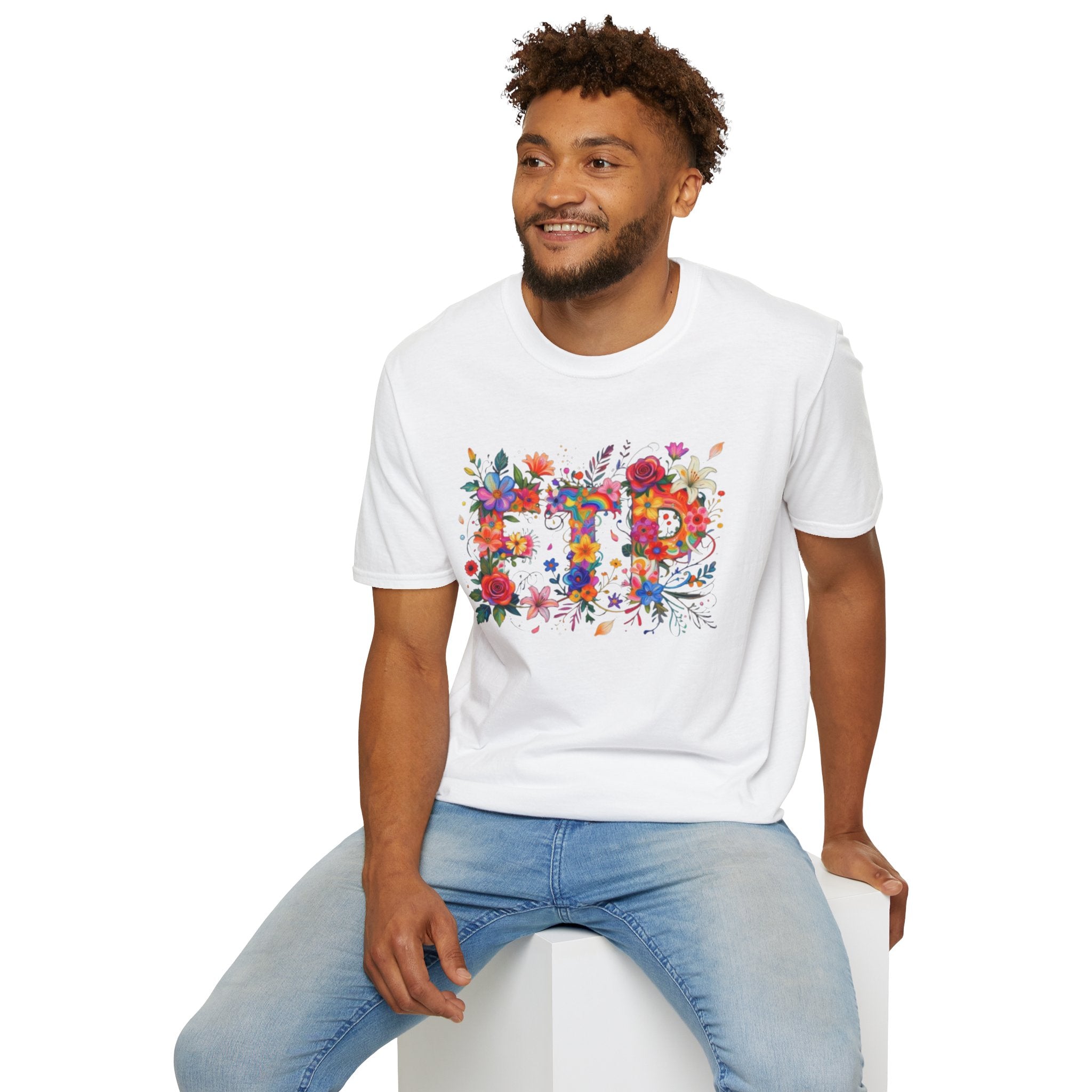 Floral 'FTP' Graphic T-Shirt