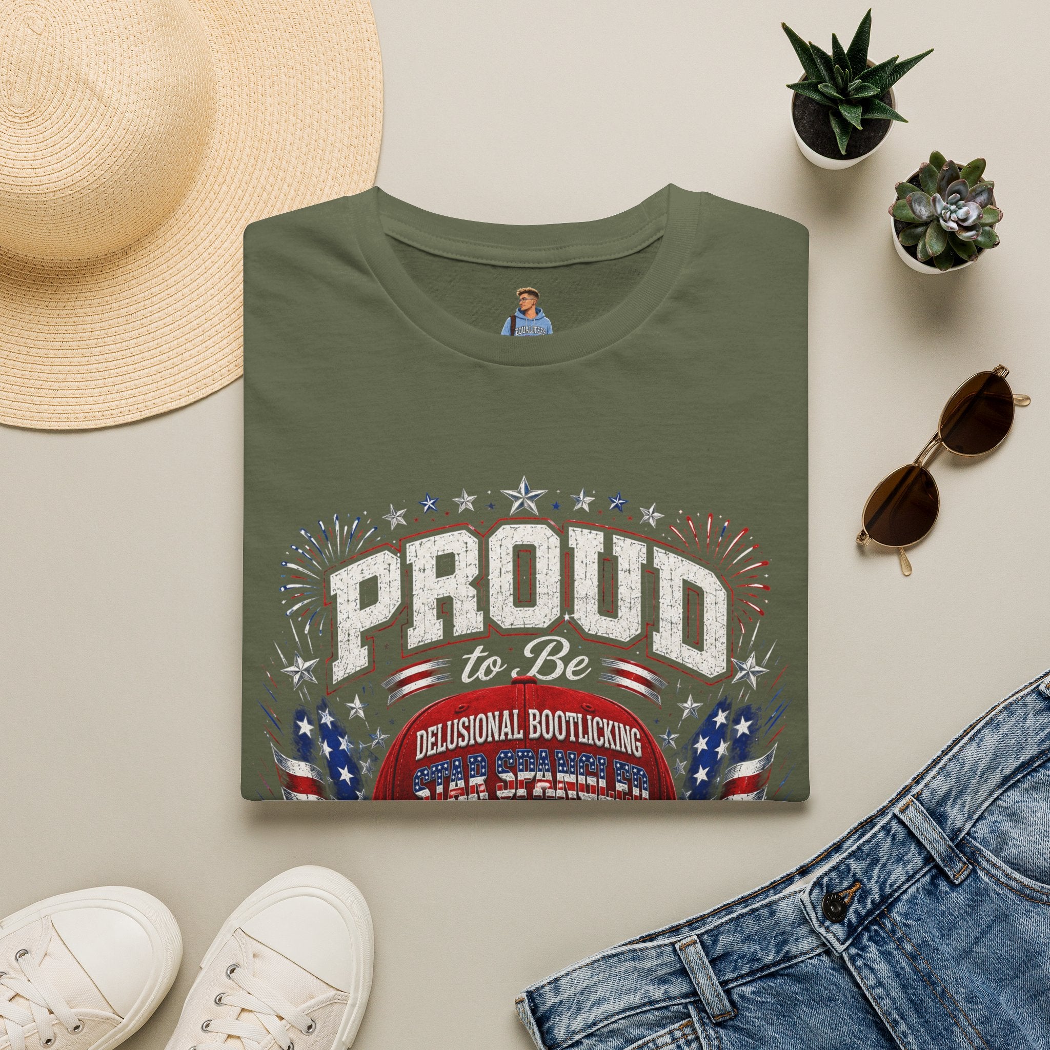 Star Spangled Awesome Graphic Tee ("Proud to Be Delusional Bootlicking Nazi Trash")