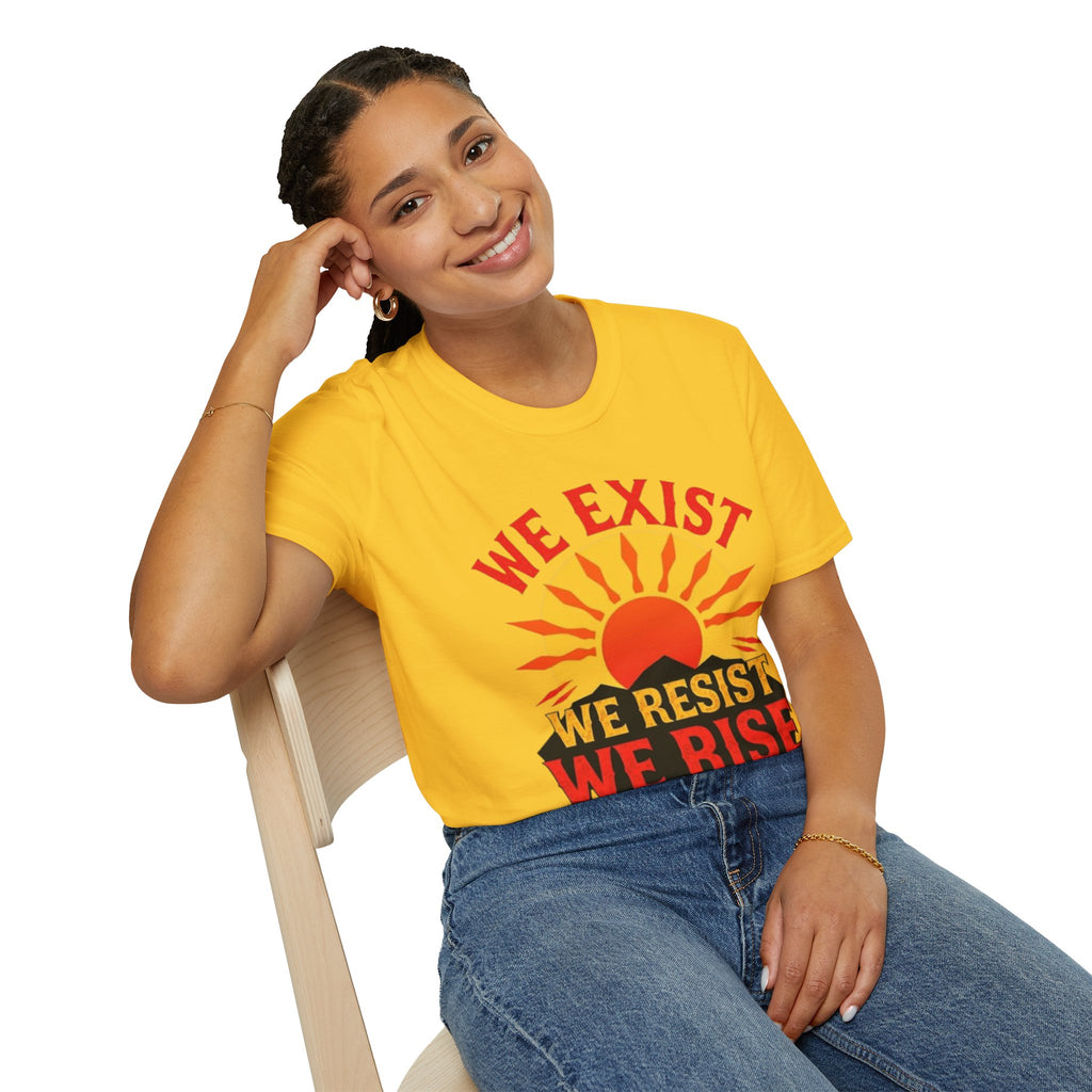 Unisex Softstyle T-Shirt, We Exist We Resist We Rise