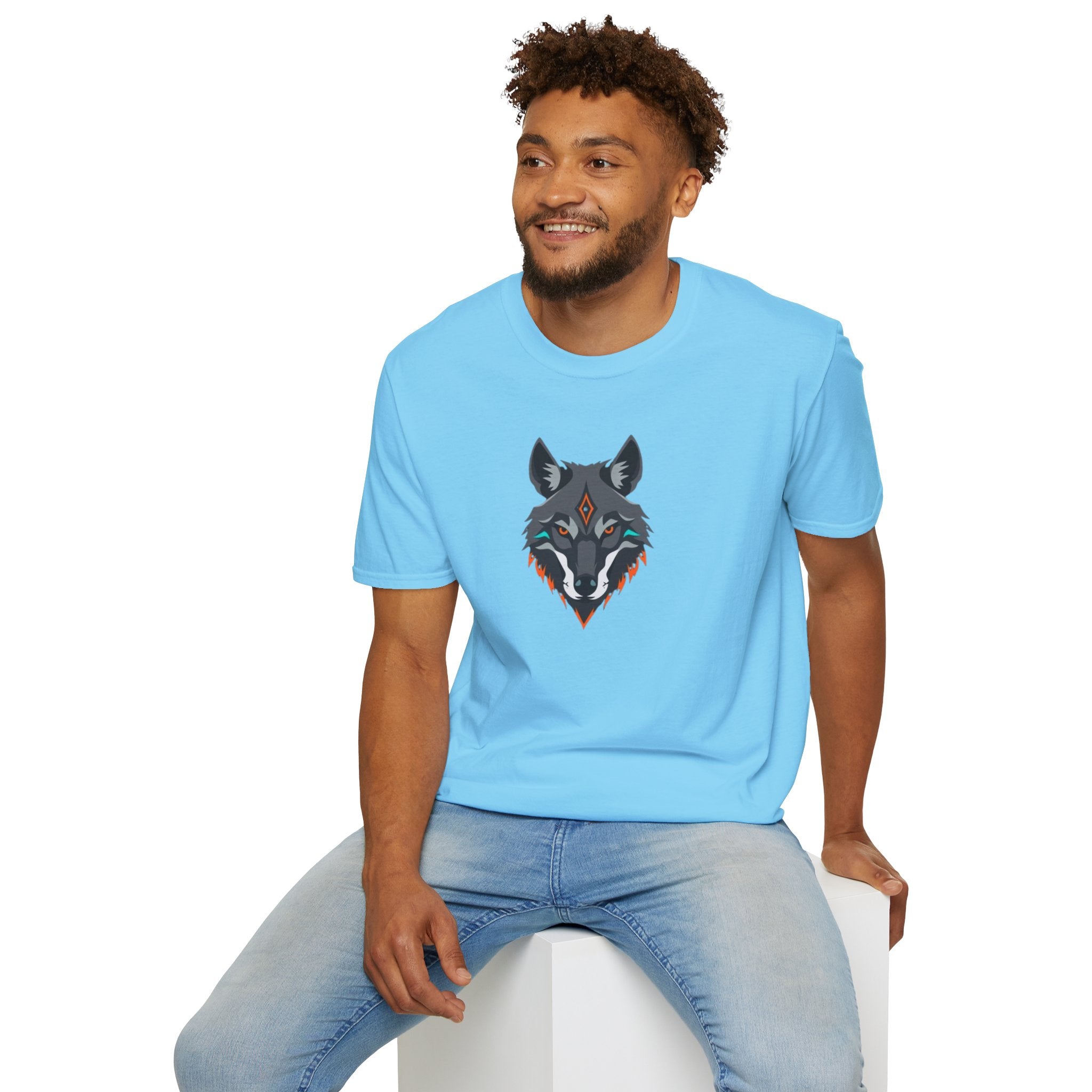Mystical Wolf Design Unisex Softstyle T-shirt