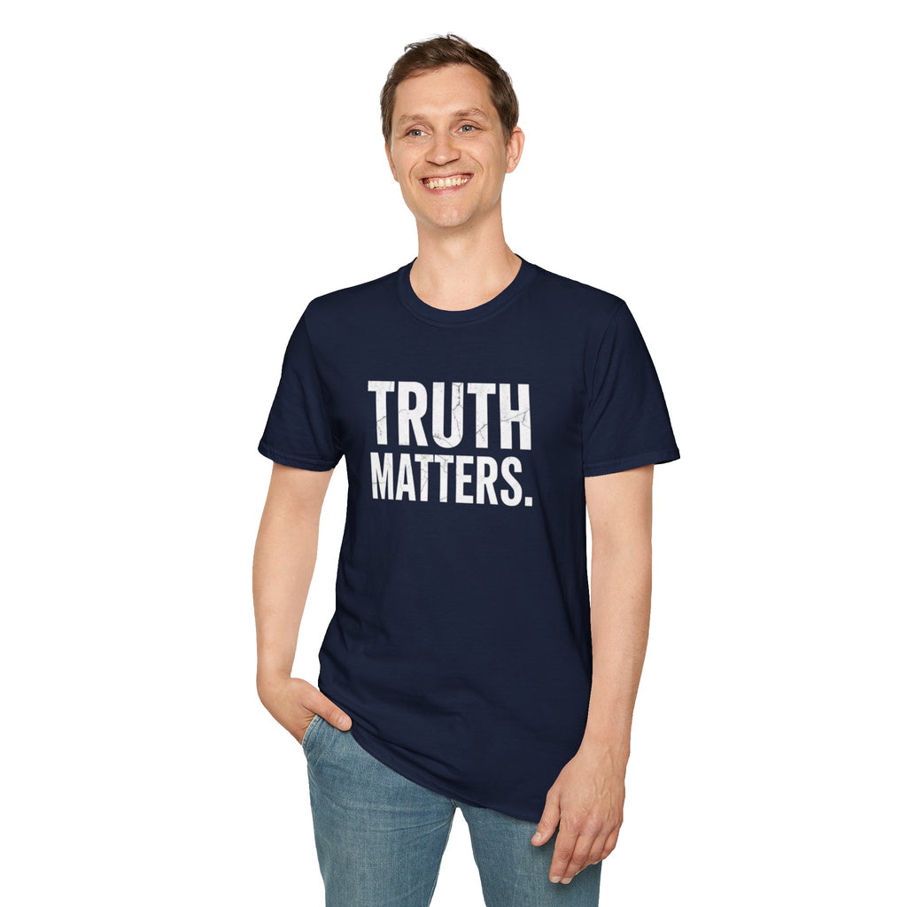 Camiseta unisex de estilo suave: camiseta con el lema "La verdad importa", ideal para activistas y uso diario.