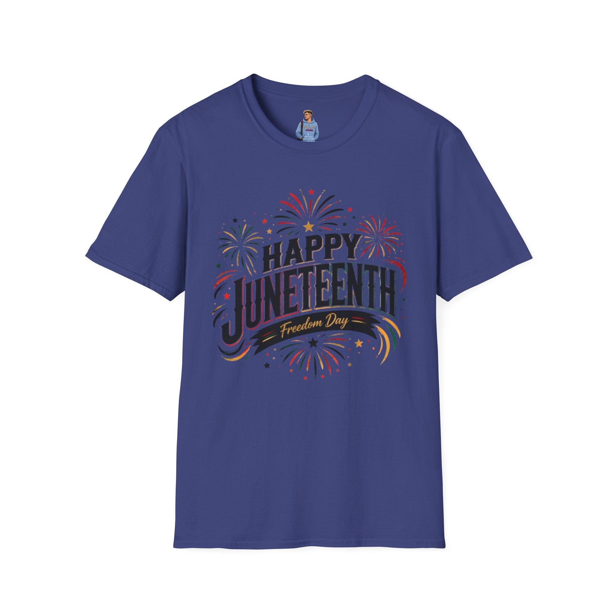 Juneteenth T-Shirt - "Happy Juneteenth" Fireworks Celebration Tee