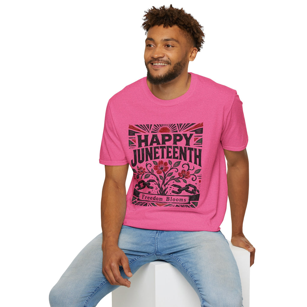 Juneteenth T-Shirt — "Happy Juneteenth" Floral Freedom Tee