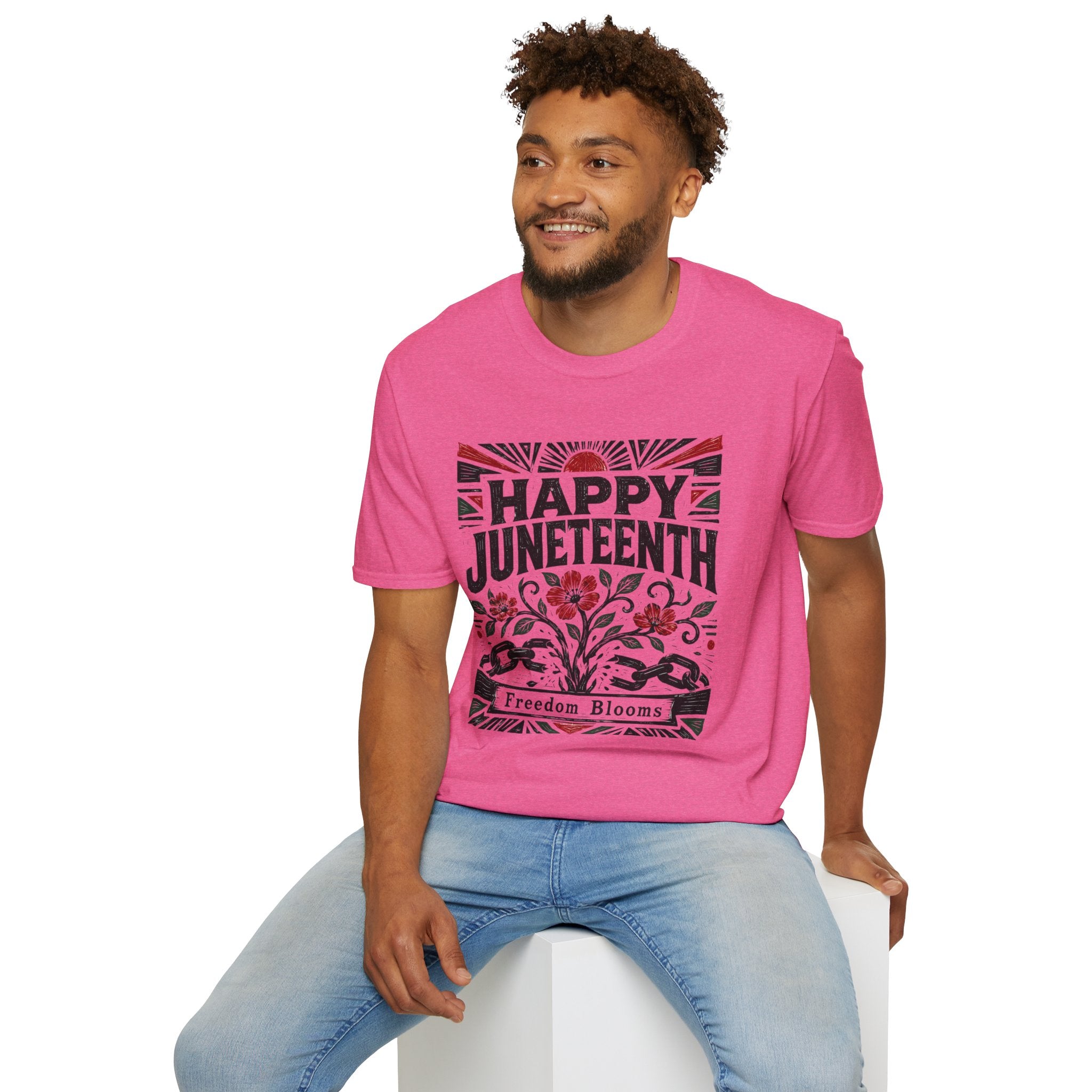Juneteenth T-Shirt — "Happy Juneteenth" Floral Freedom Tee
